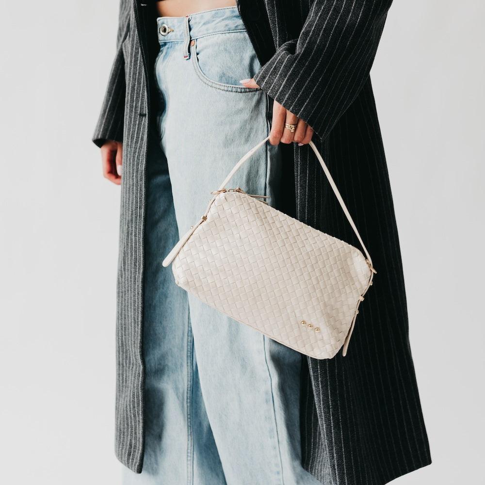 Harper Hobo Woven Shoulder Bag.