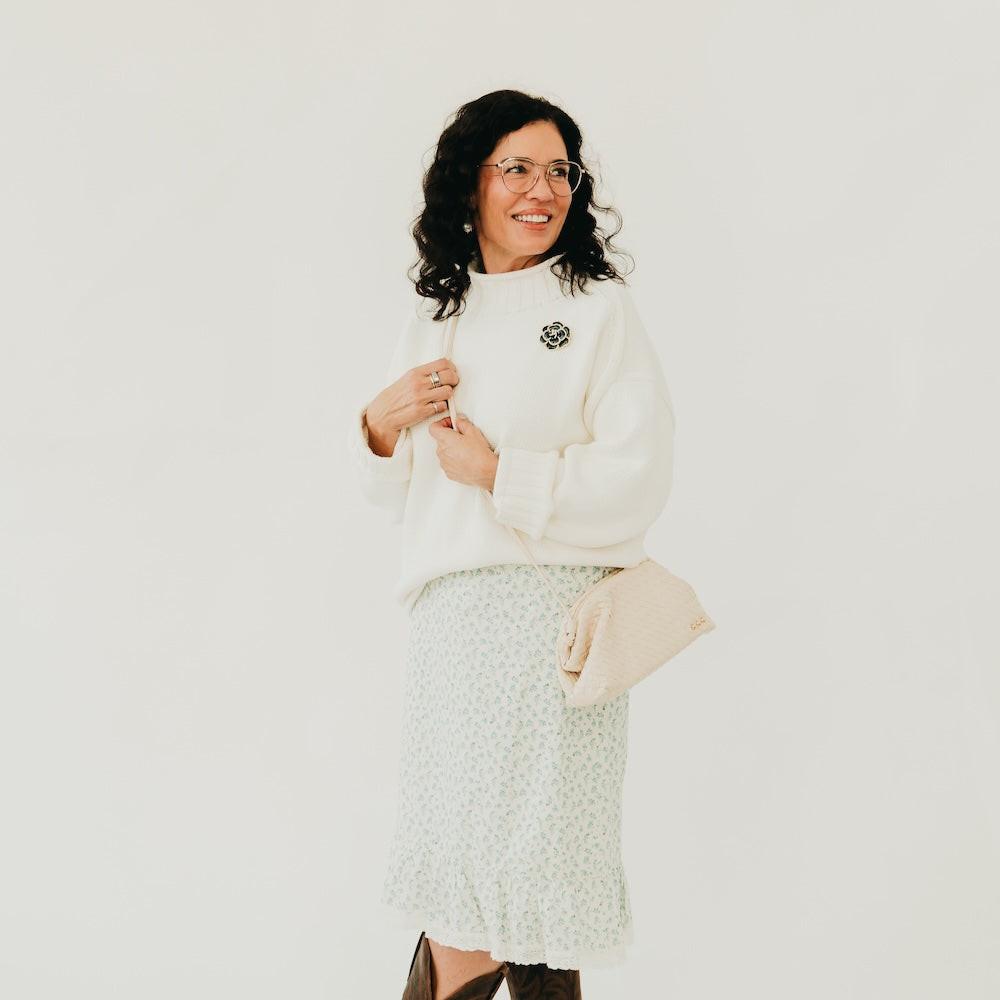 Lacy Woven Frame Crossbody Bag.