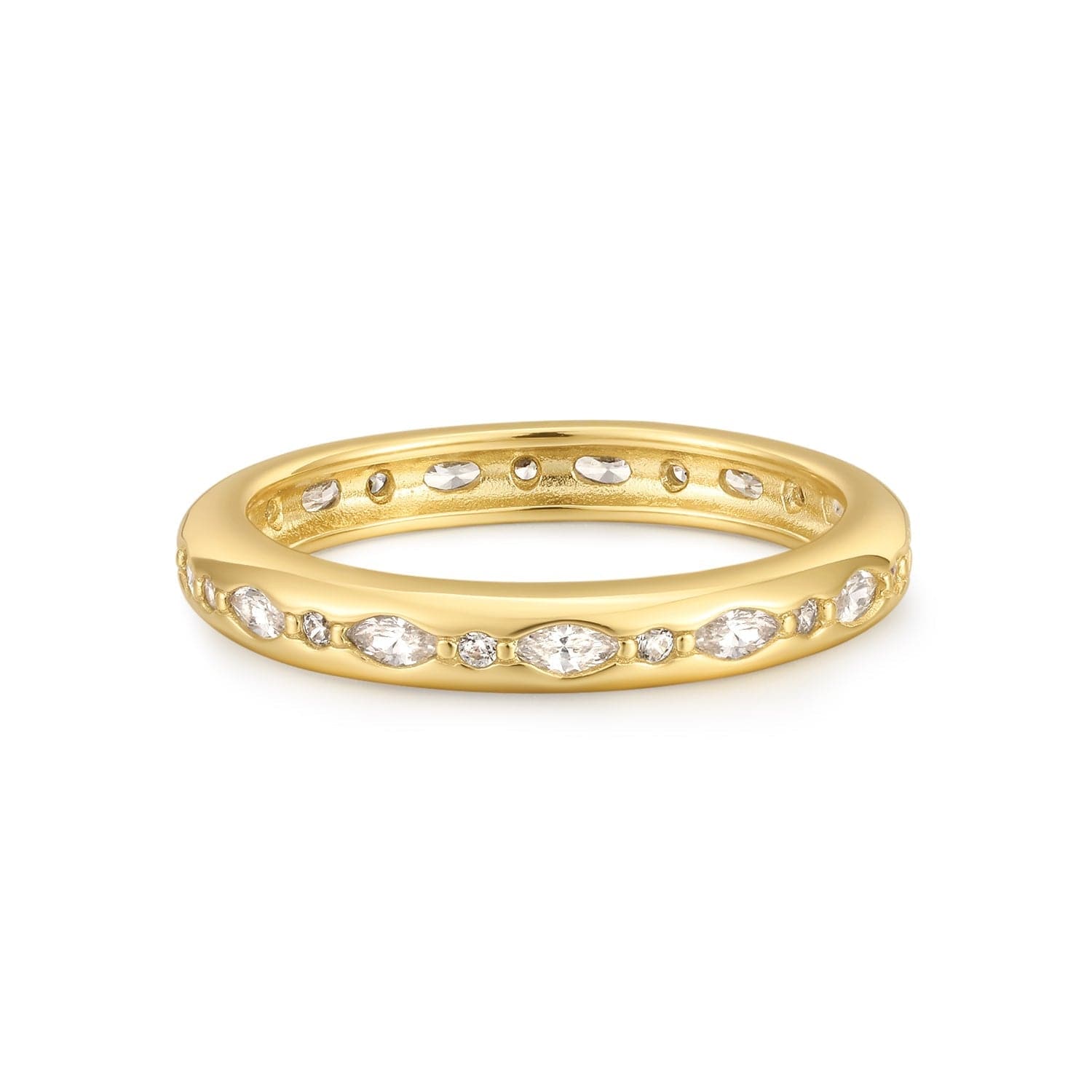 Multi Shaped CZ Channel Ring