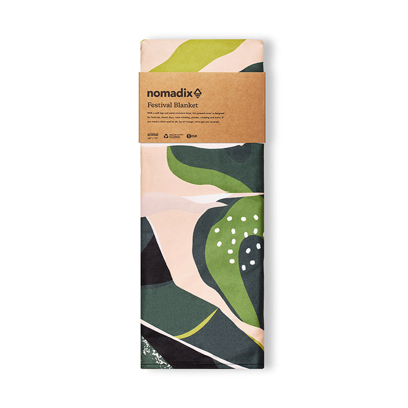 Festival Blanket: Monstera Green Pink