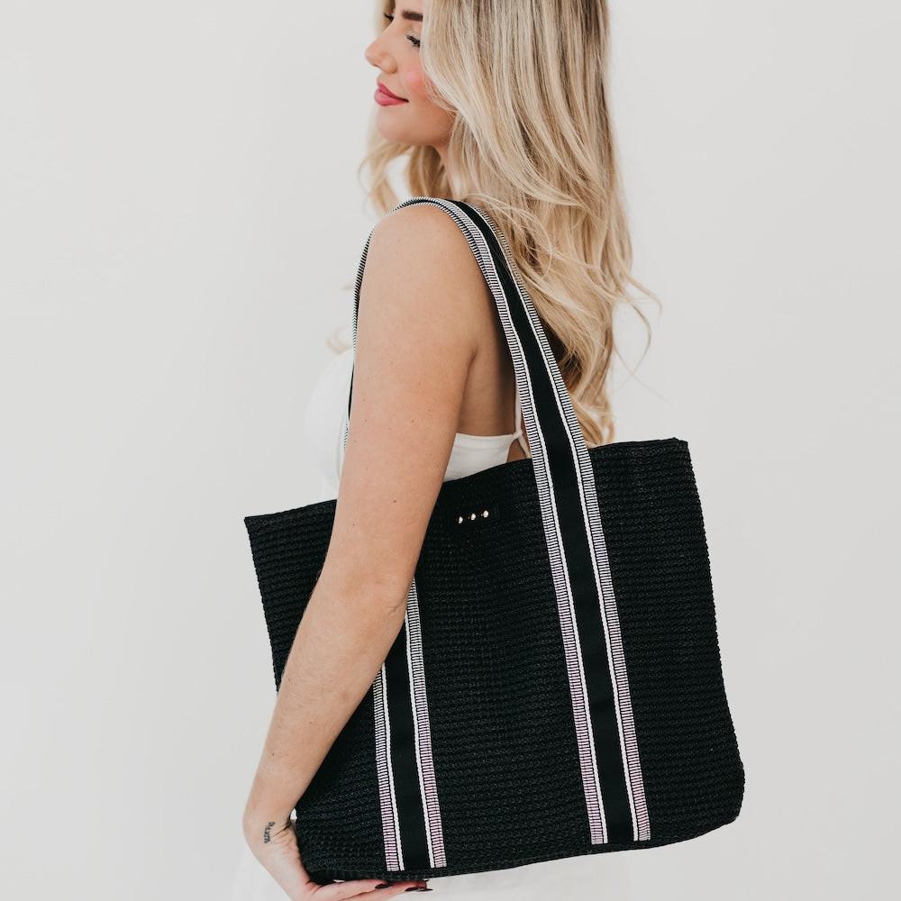 Ruby Raffia Tote Bag.