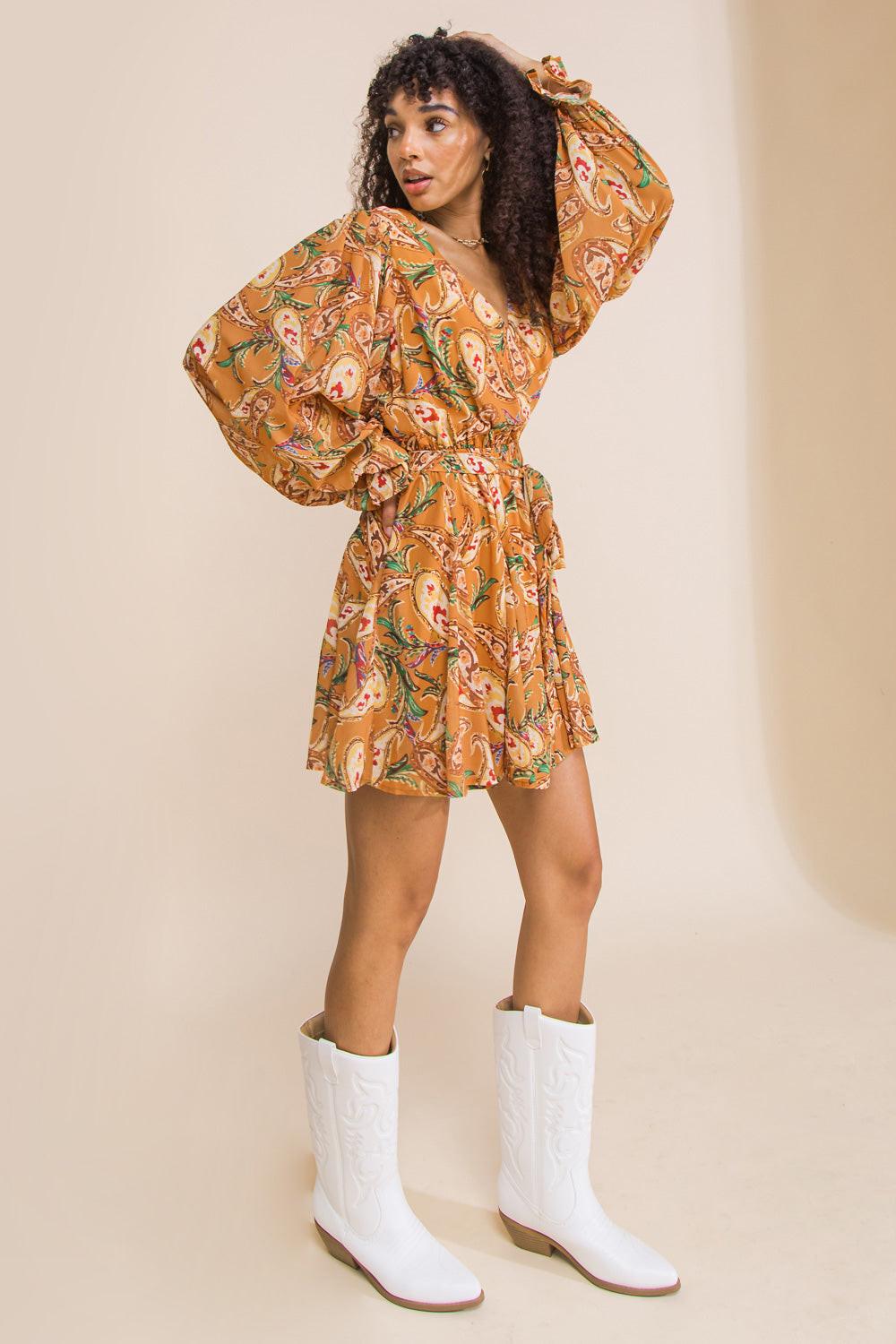 LIGHT UP YOUR LIFE WOVEN MINI DRESS.