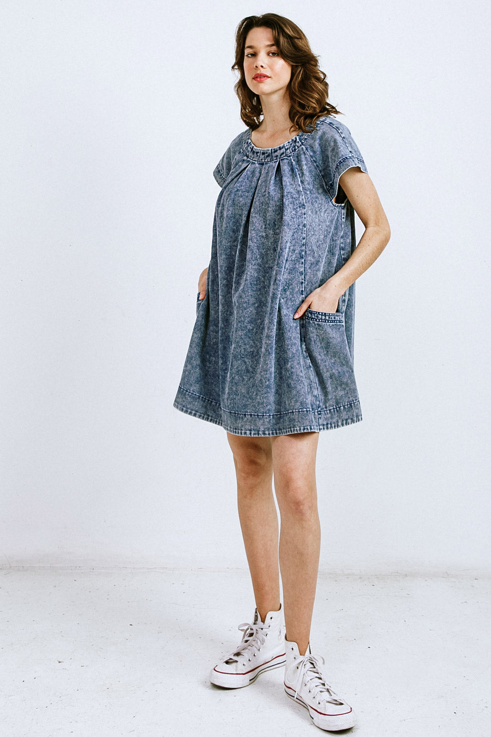 ALL ABOUT HER DENIM MINI DRESS