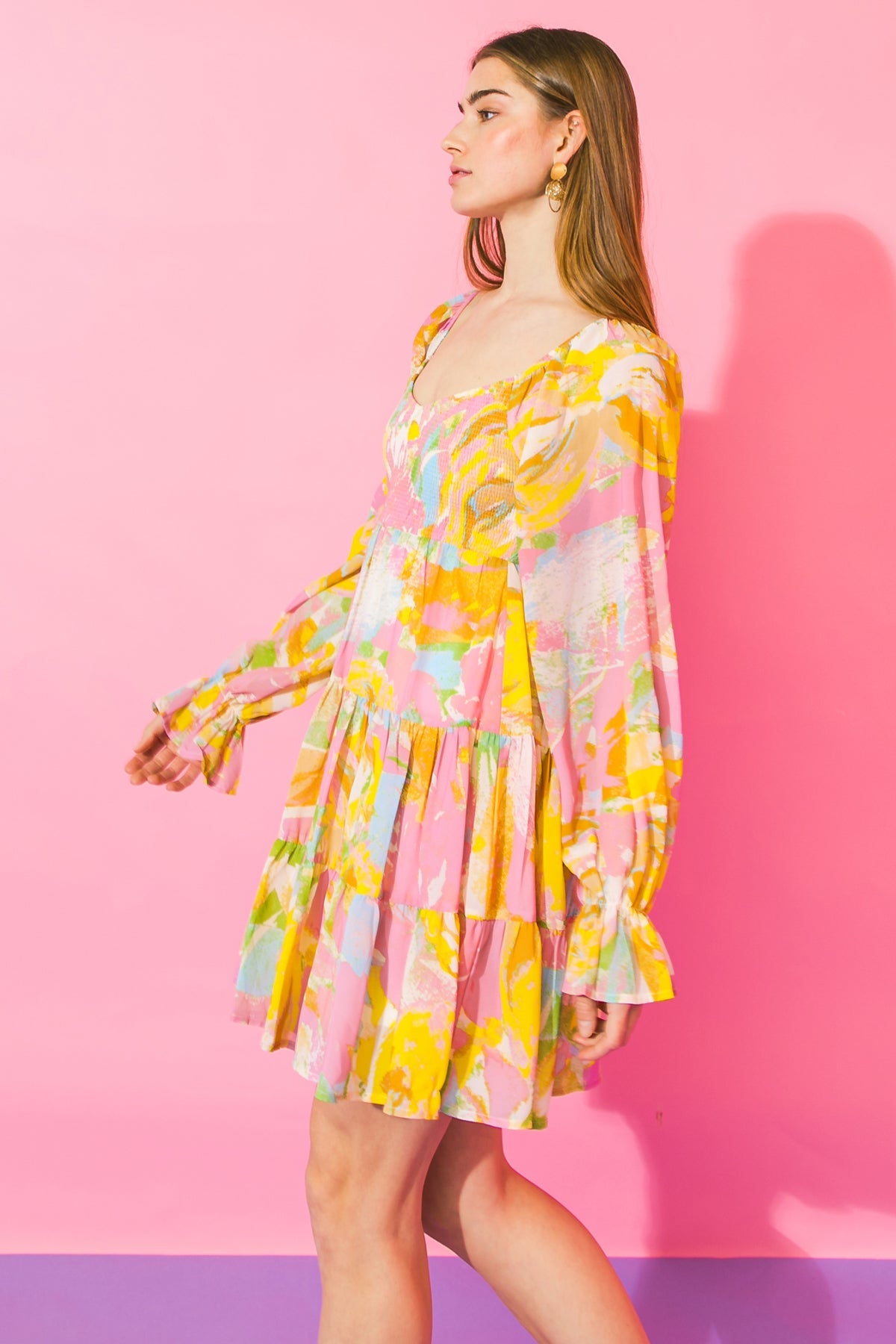 WITH A PURPOSE WOVEN MINI DRESS