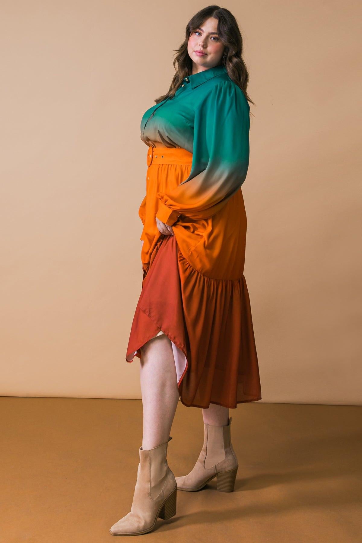 SHOW STOPPER WOVEN MIDI DRESS.
