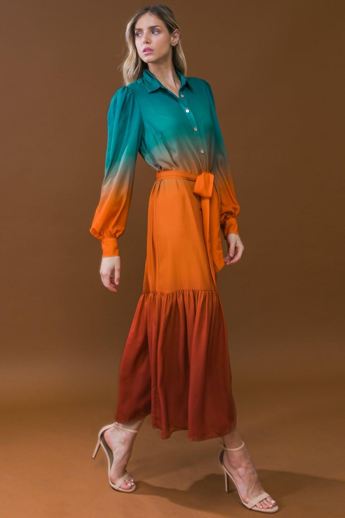 SHOW STOPPER WOVEN MIDI DRESS.