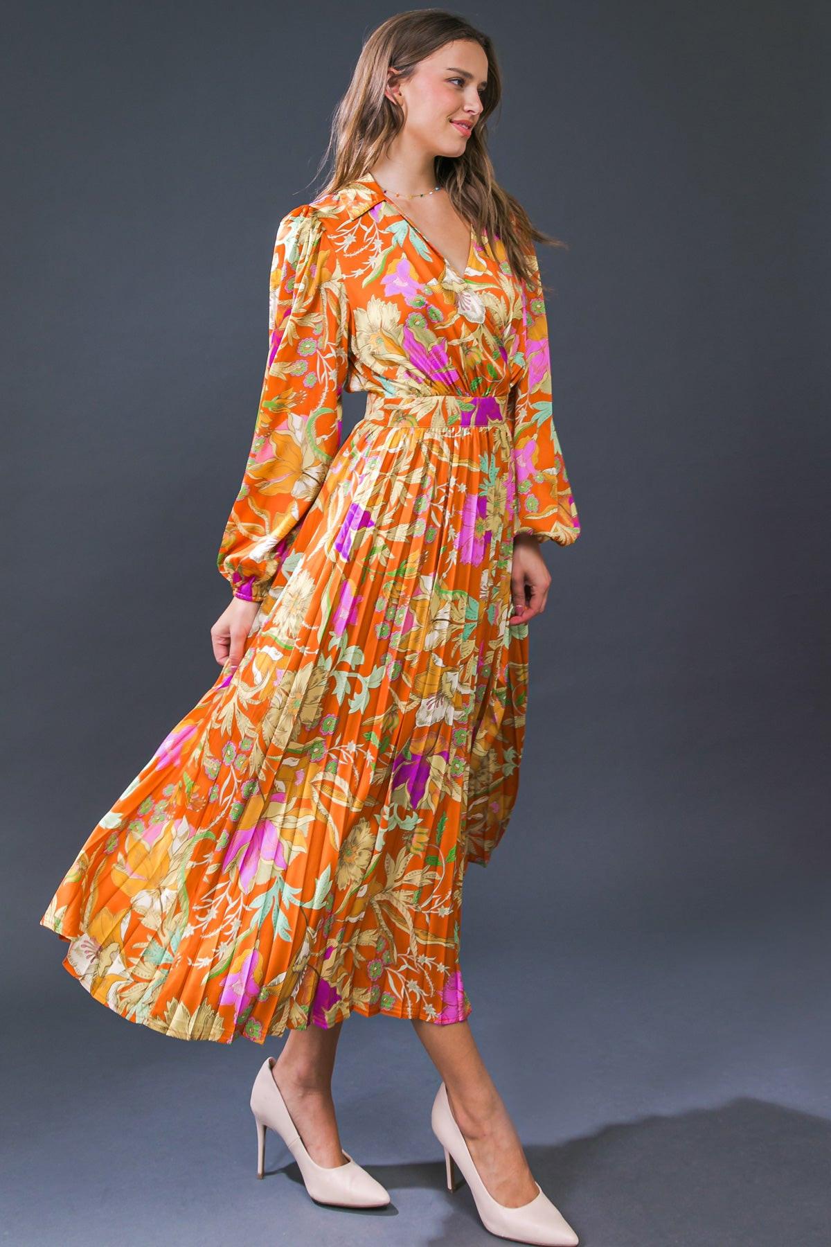 KEEP GETTING BETTER WOVEN MIDI DRESS.