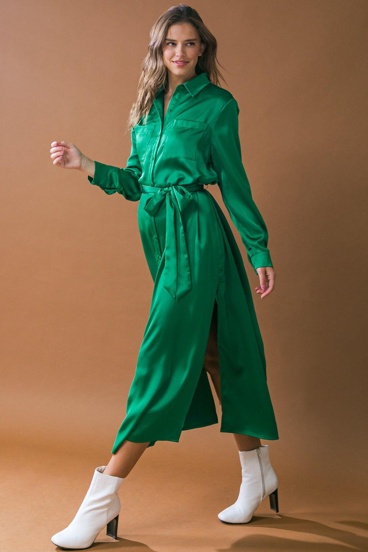 IT'S YOUR PLACE WOVEN MIDI DRESS.