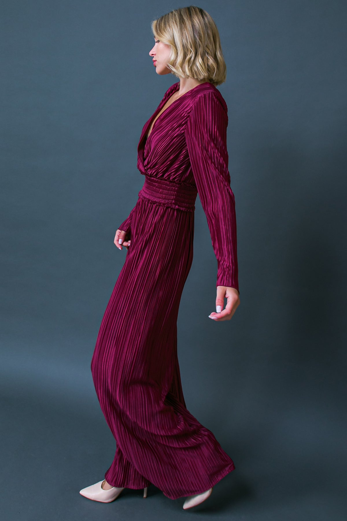 LOVELY AS CAN BE PLISSE JUMPSUIT