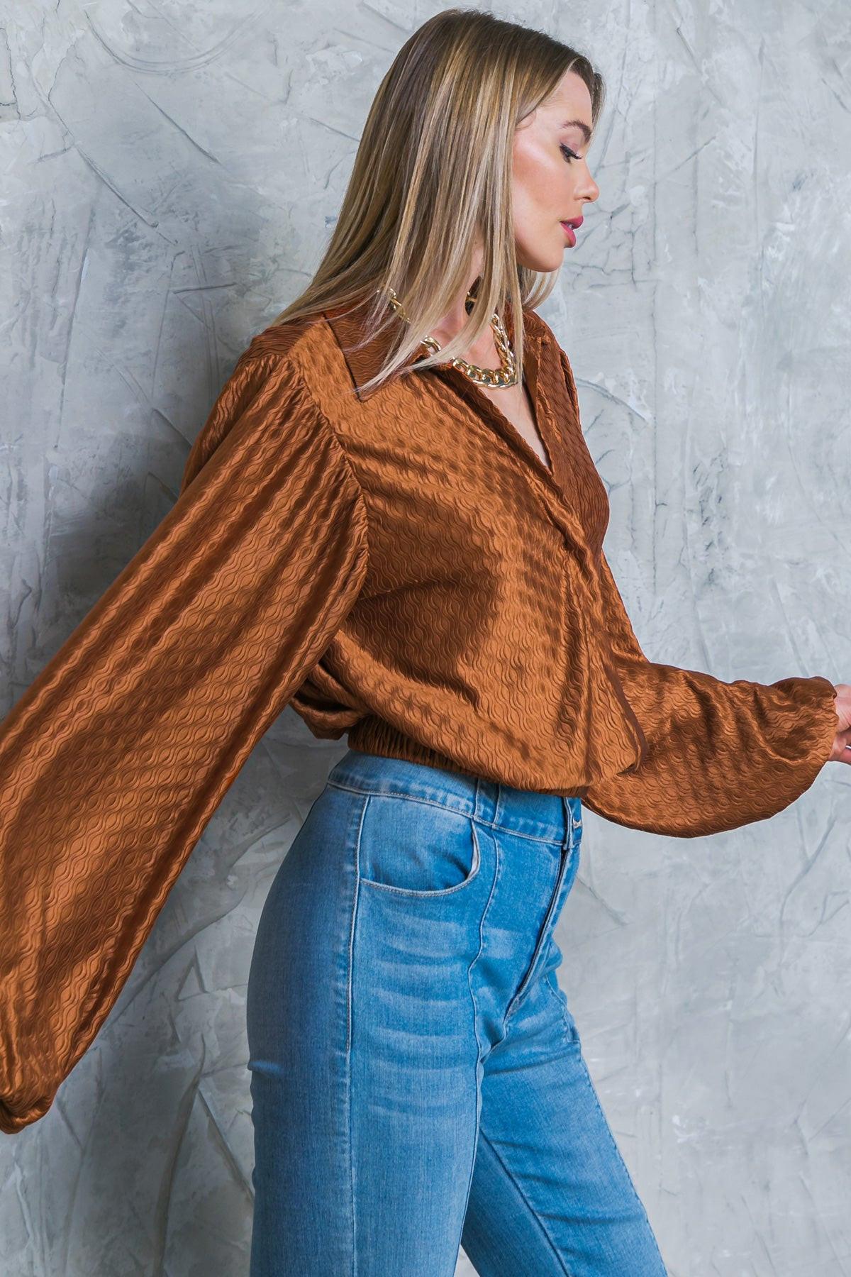 REGAL ROMANCE WOVEN TOP.