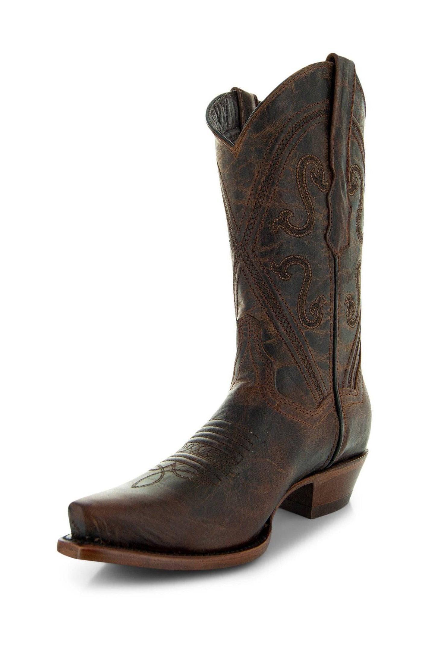 Cheyenne Cowgirl Boots | Women's Snipped Toe Leather Boots (M50041).