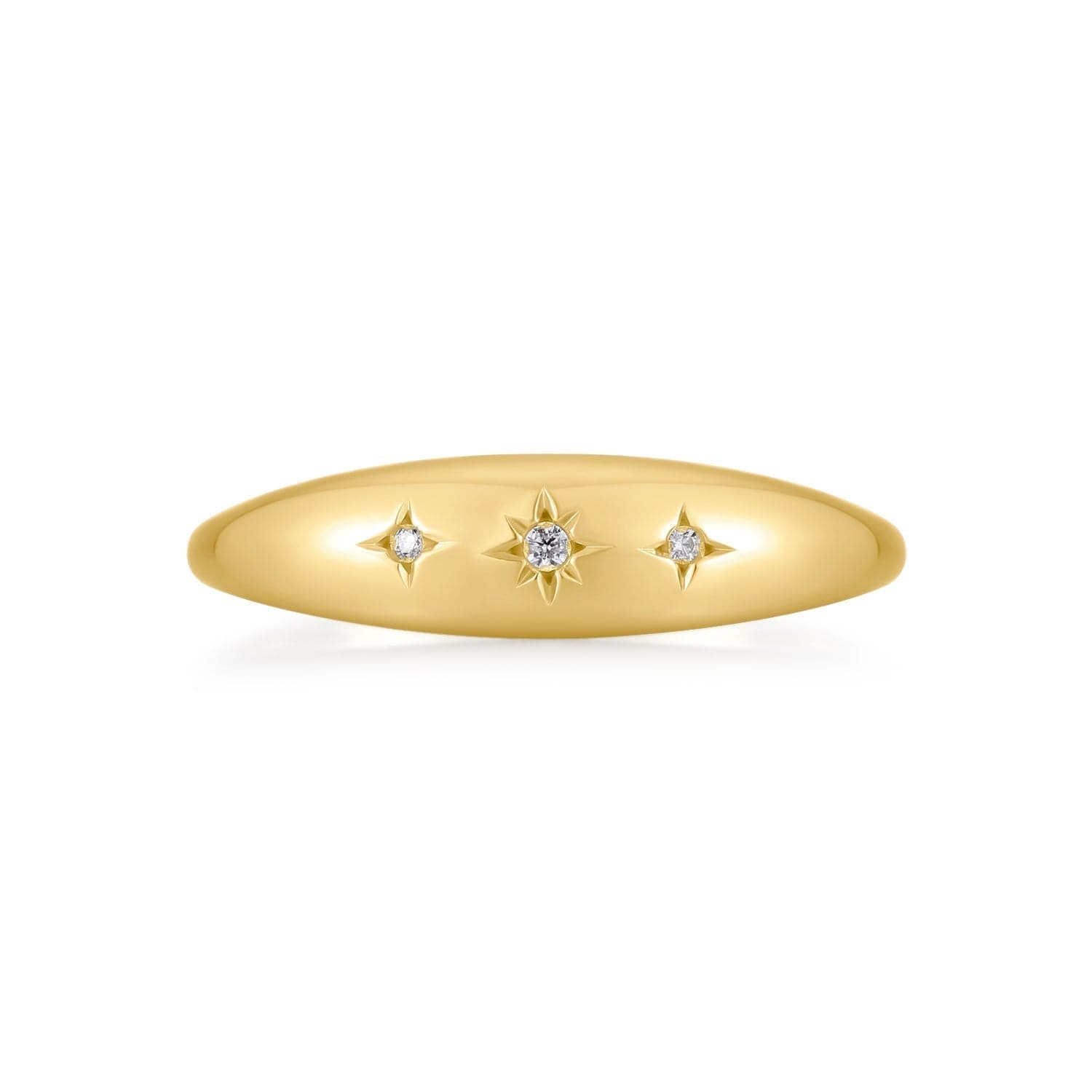 TAPERED CZ STUDDED GALAXY RING