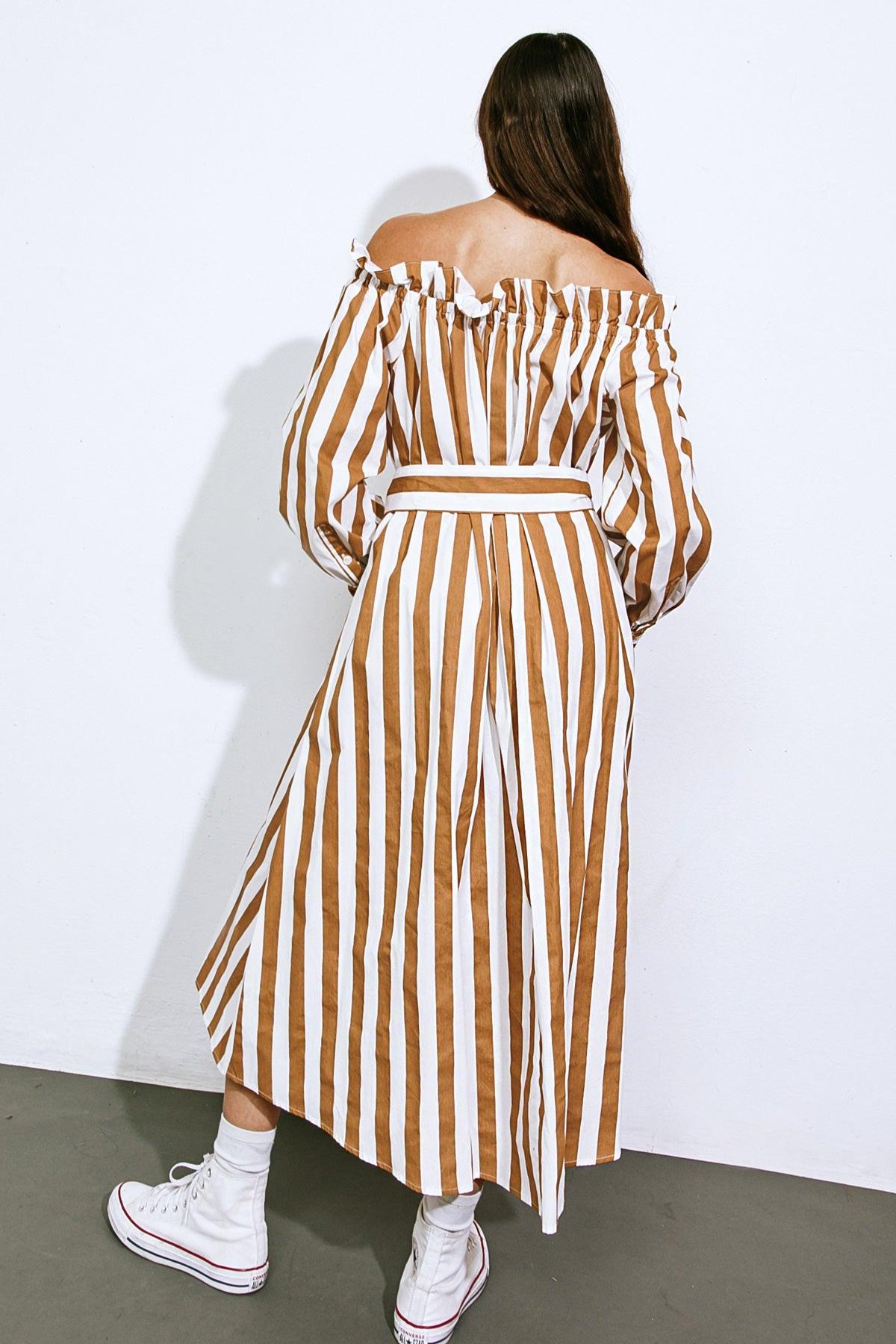 ERASE THE PAST WOVEN MIDI DRESS.