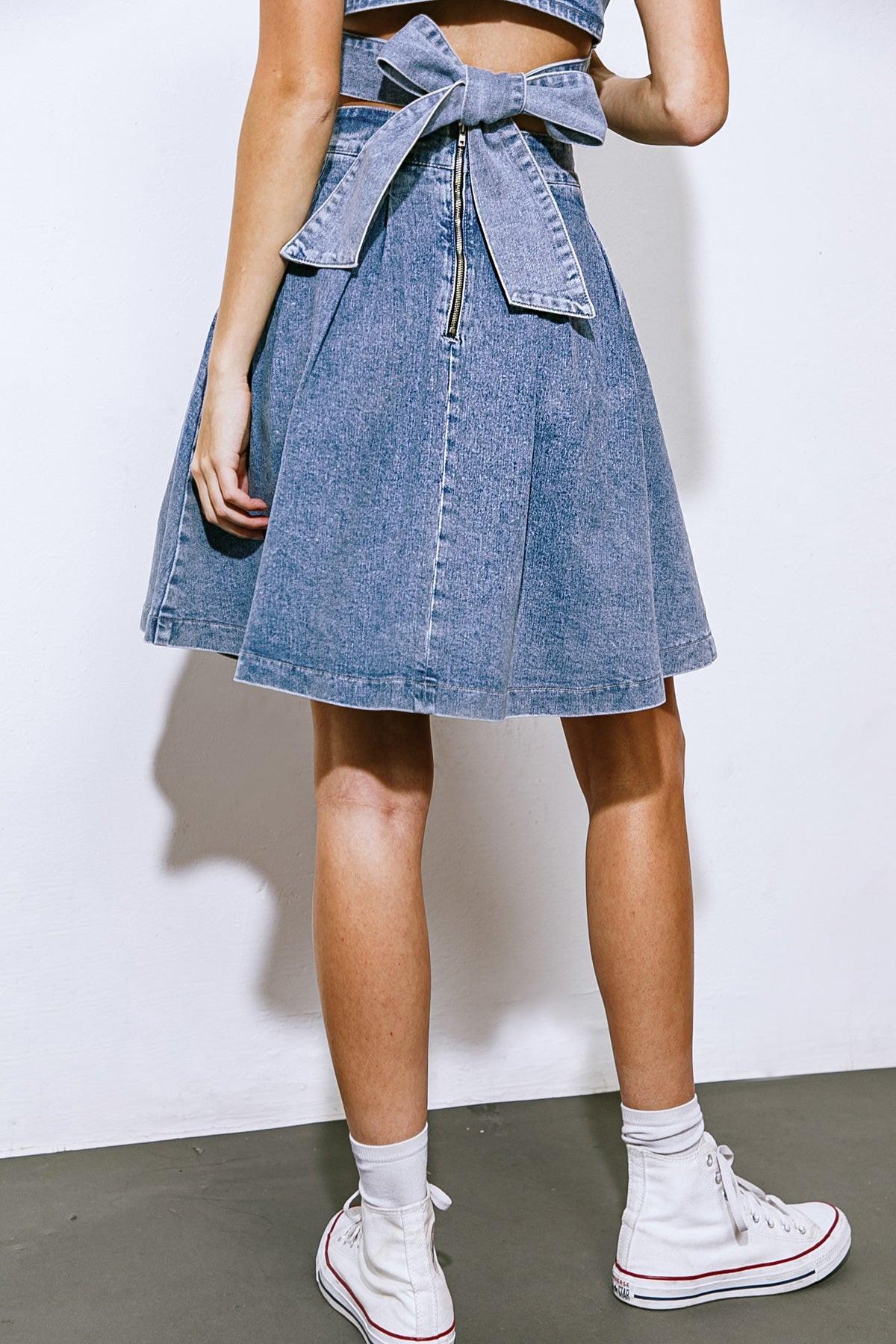 YOUR EYES ON MINE DENIM MINI SKIRT.