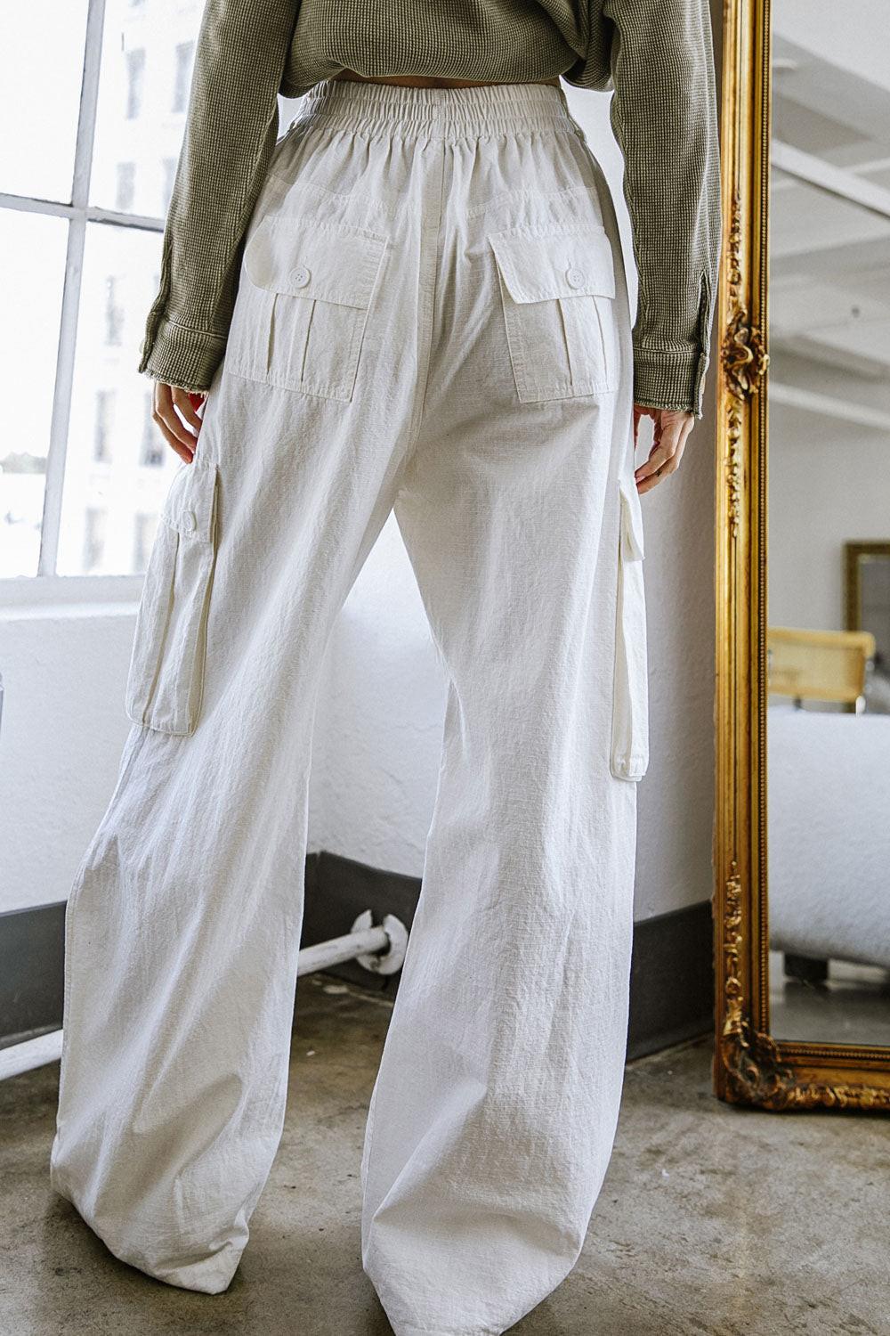 FOREVER BY YOUR SIDE WOVEN CARGO PANTS.