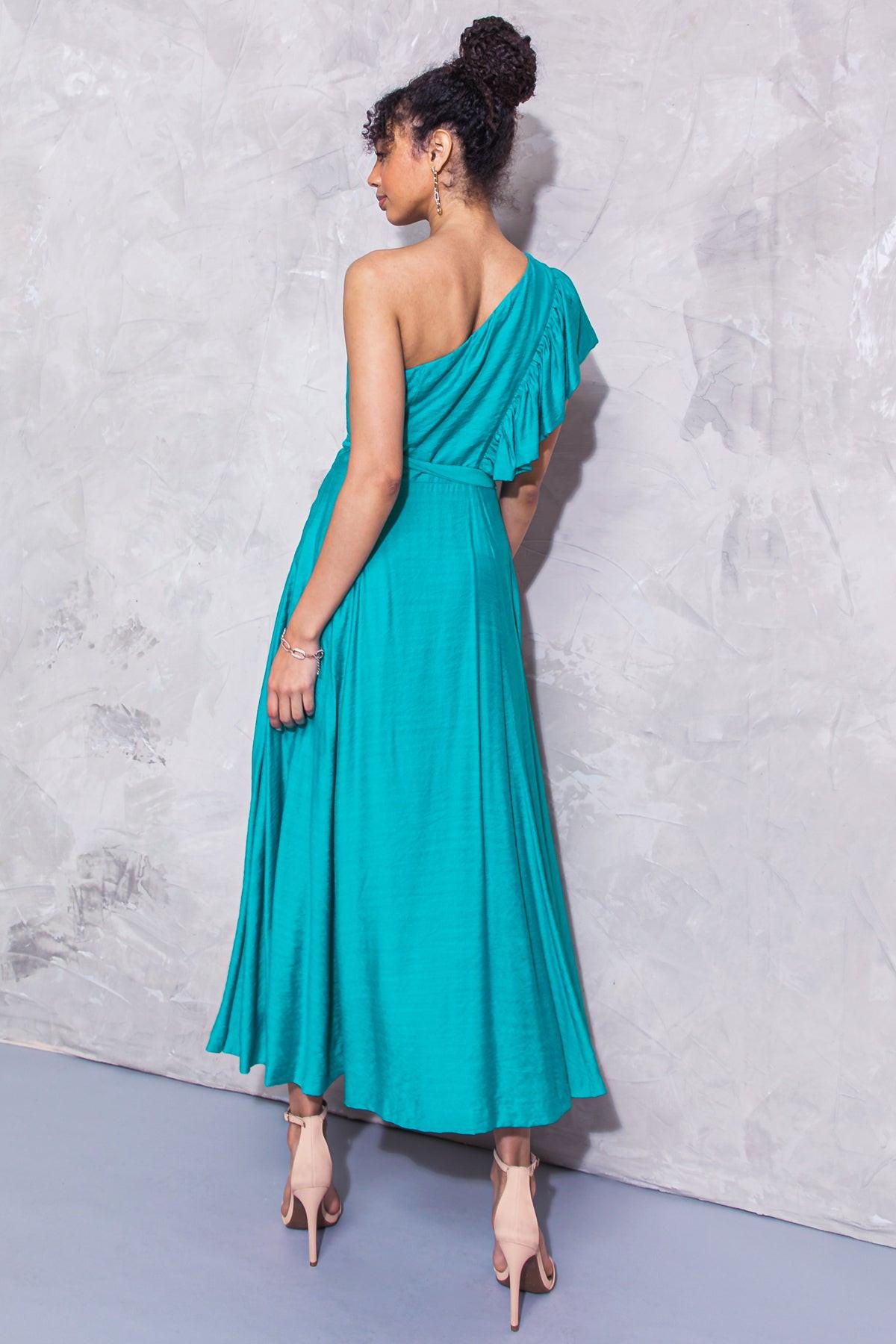 DAYS OF HEAVEN WOVEN MIDI DRESS.