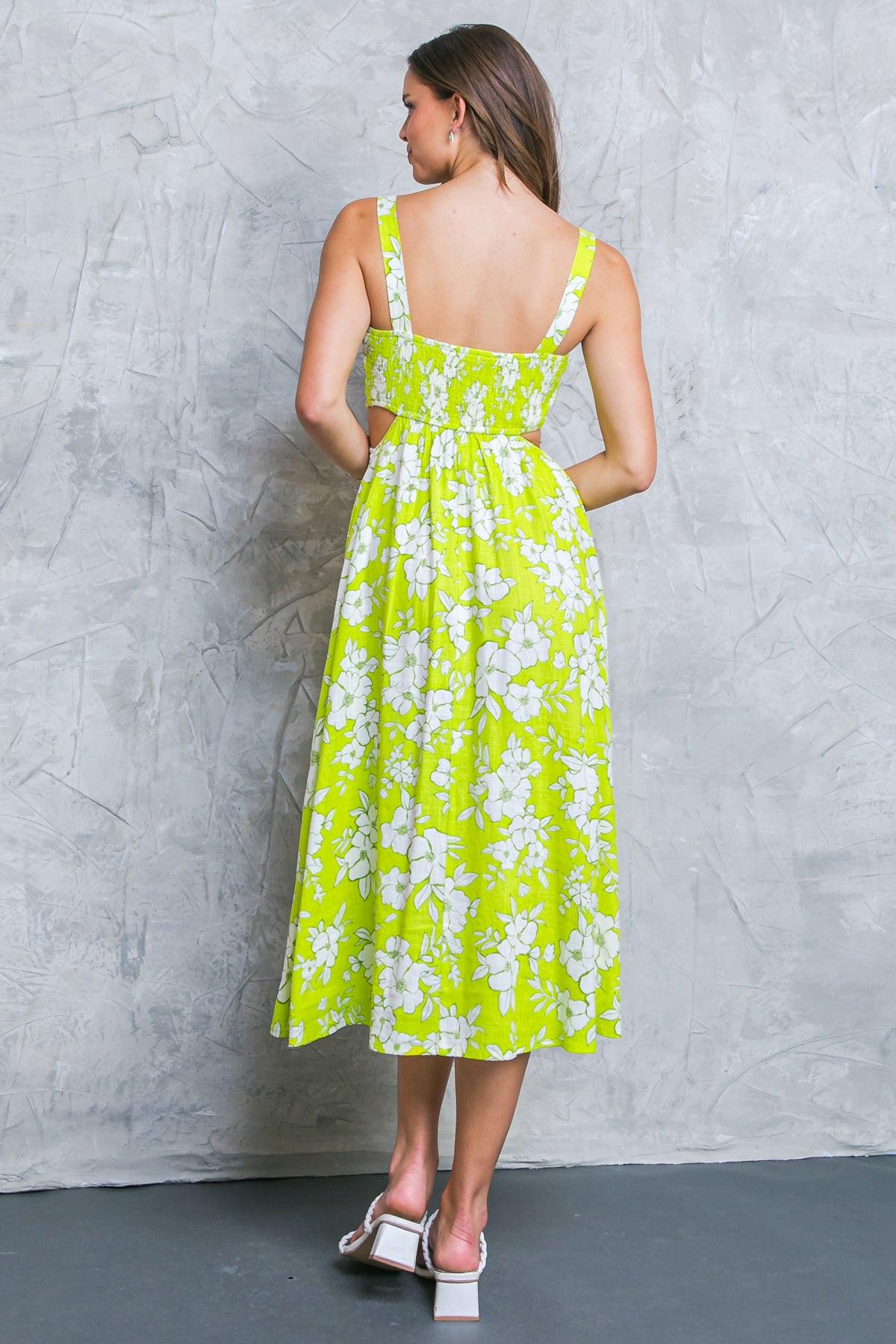 PERFECTLY ADORED WOVEN MIDI DRESS.