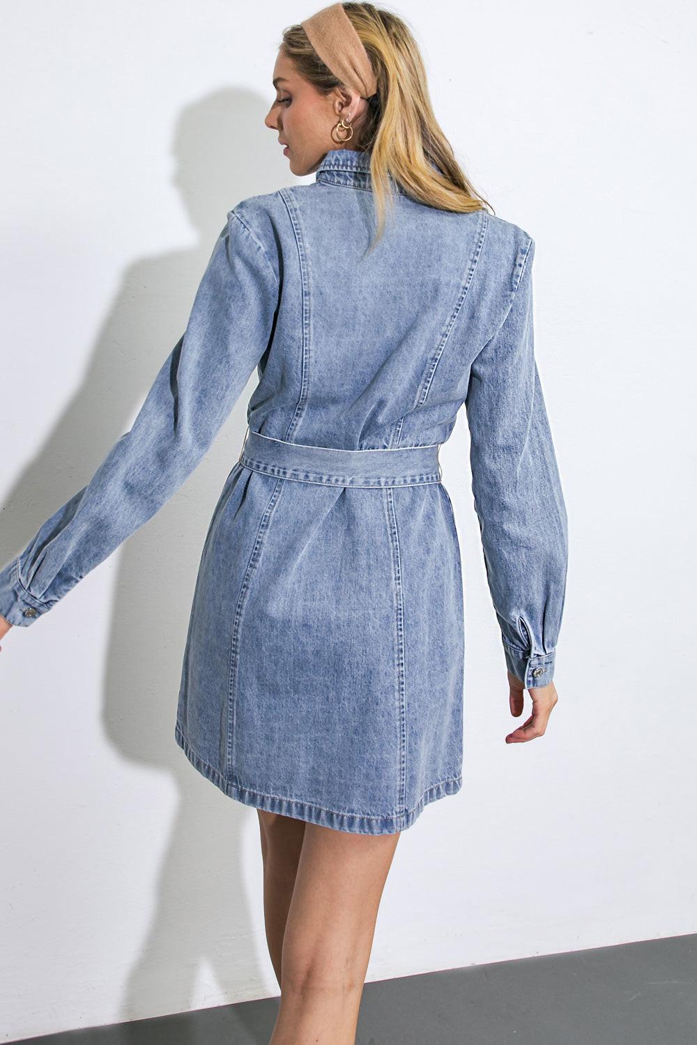 BE A LIGHT DENIM MINI DRESS l FLYING TOMATO