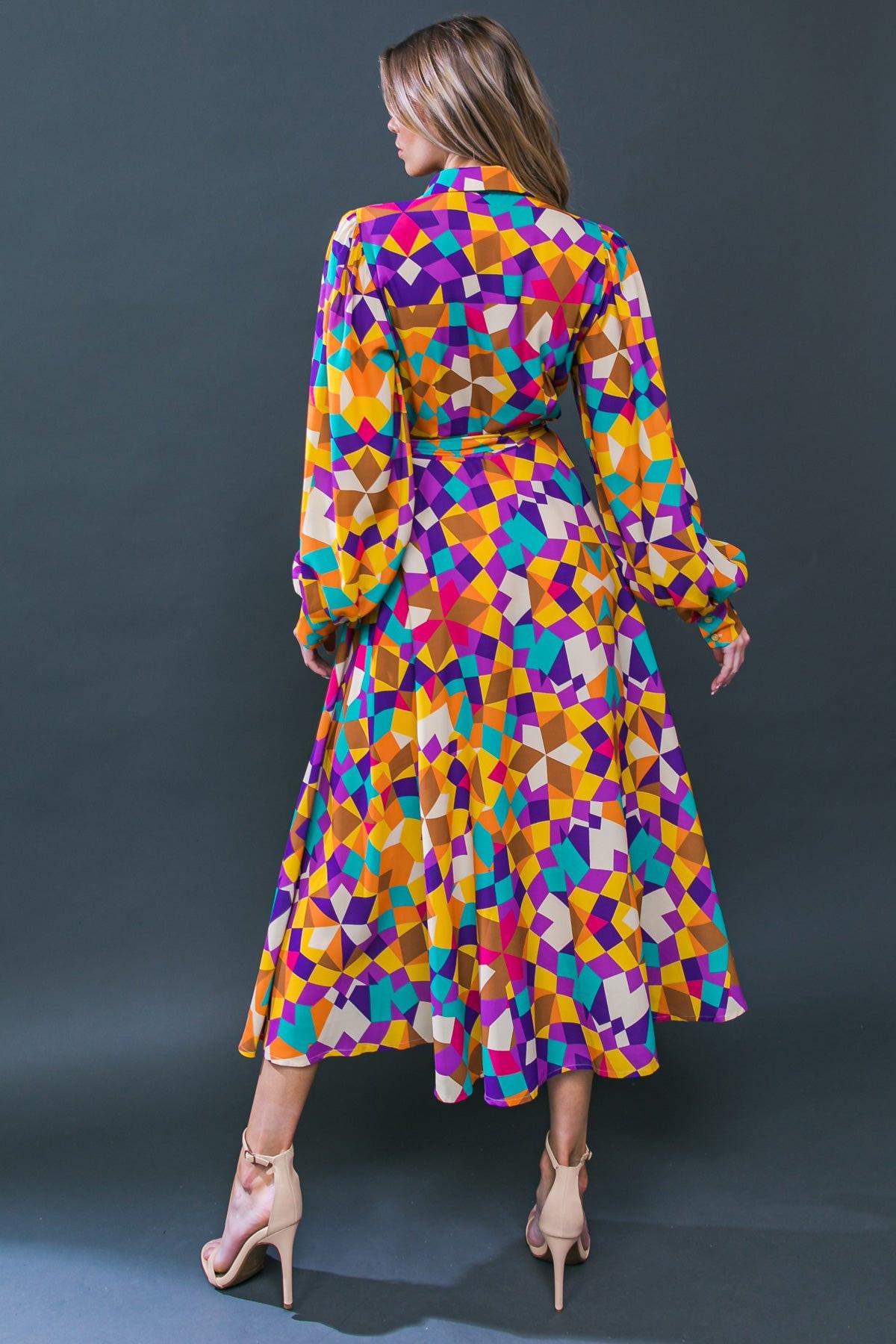 CHANGE IN THE AIR WOVEN MIDI DRESS.