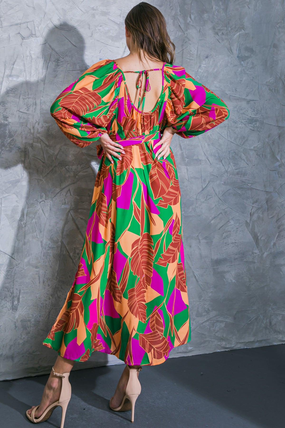 CUE THE CHIC WOVEN MIDI DRESS.