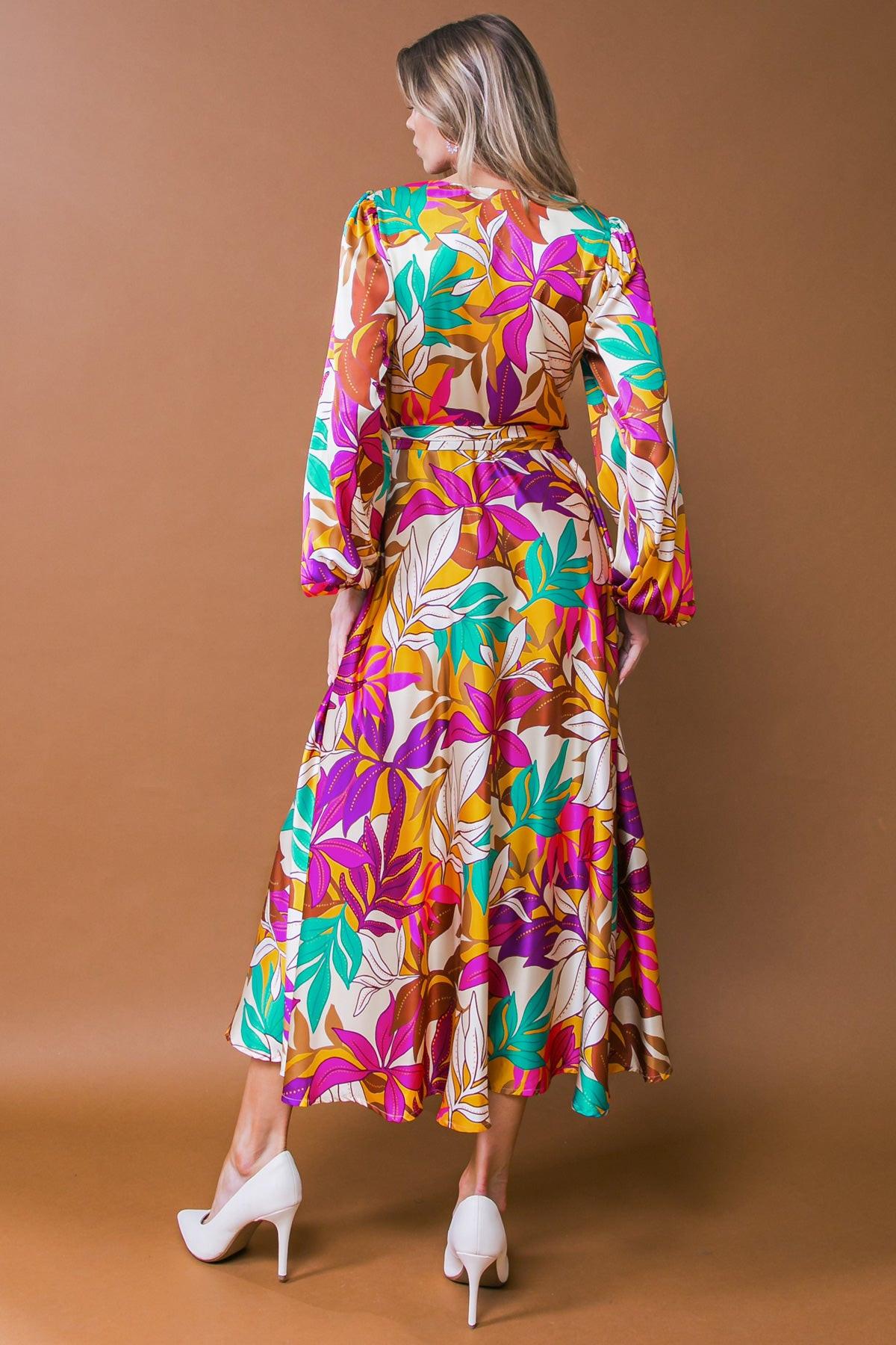 CAREFREE CONFIDENCE WOVEN MIDI DRESS.