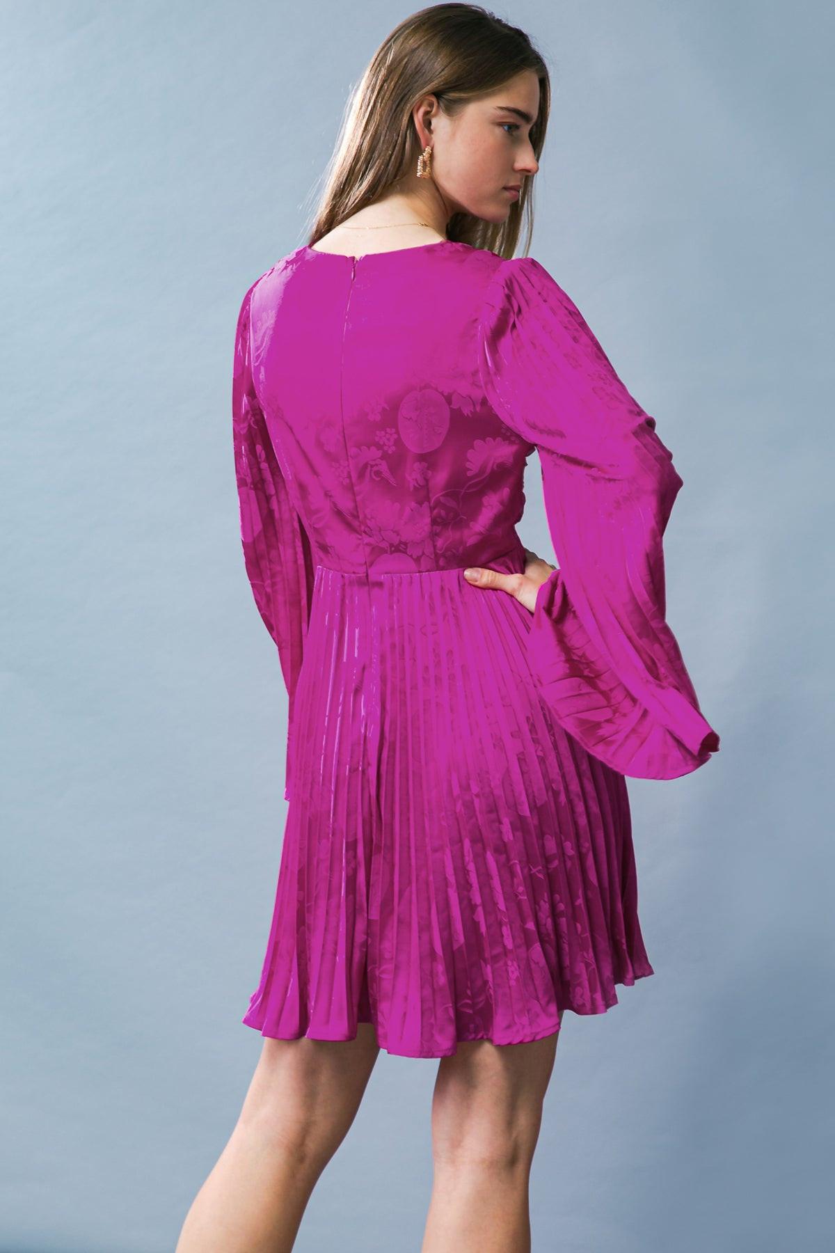 GRACEFUL ENTRANCE SATIN MINI DRESS.