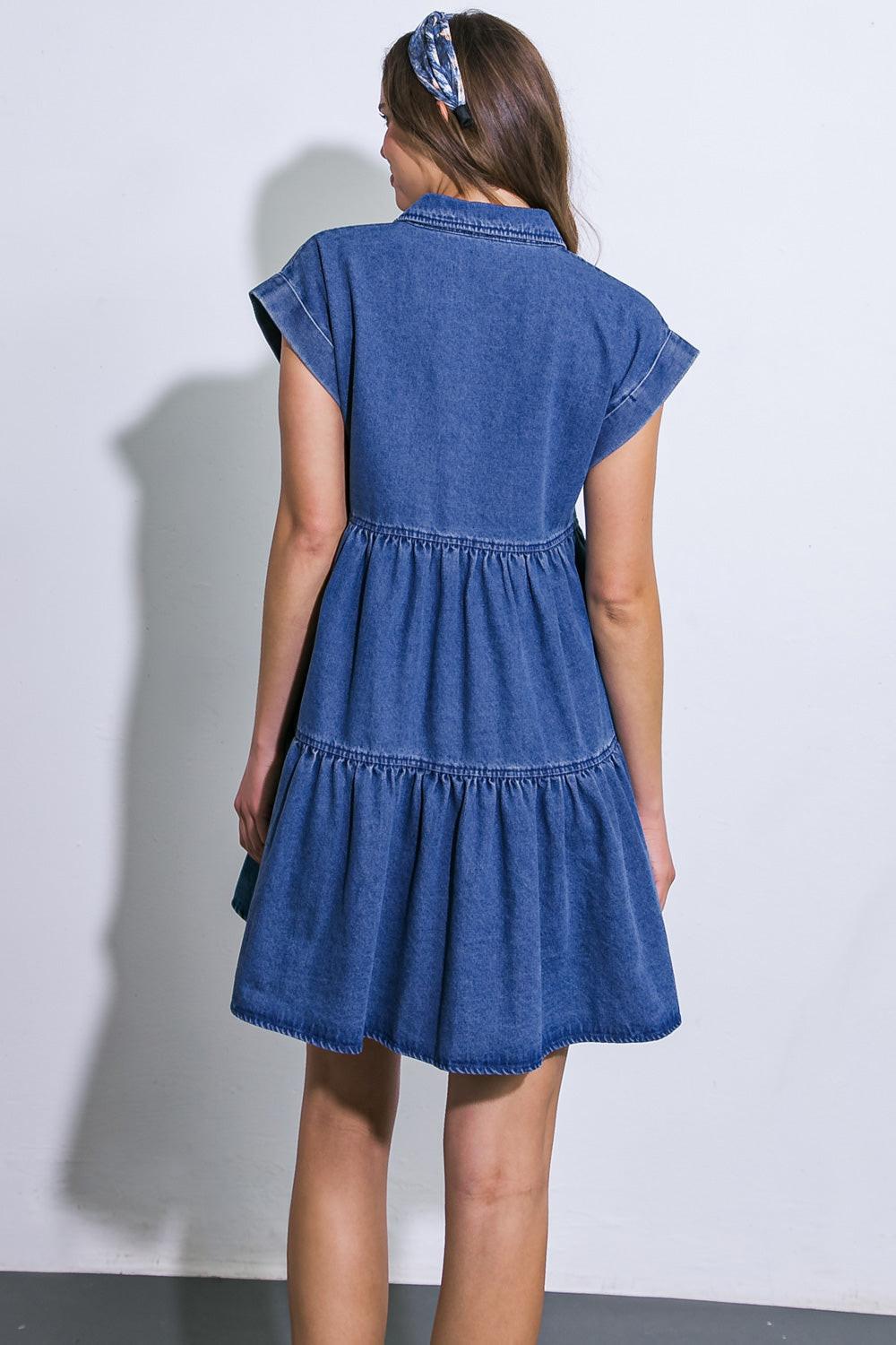 JUST THE BEGINNING TWILL MINI DRESS.