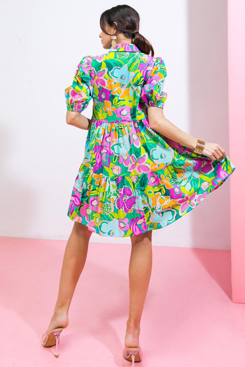 CONTAIN THE SUN POPLIN MINI DRESS.