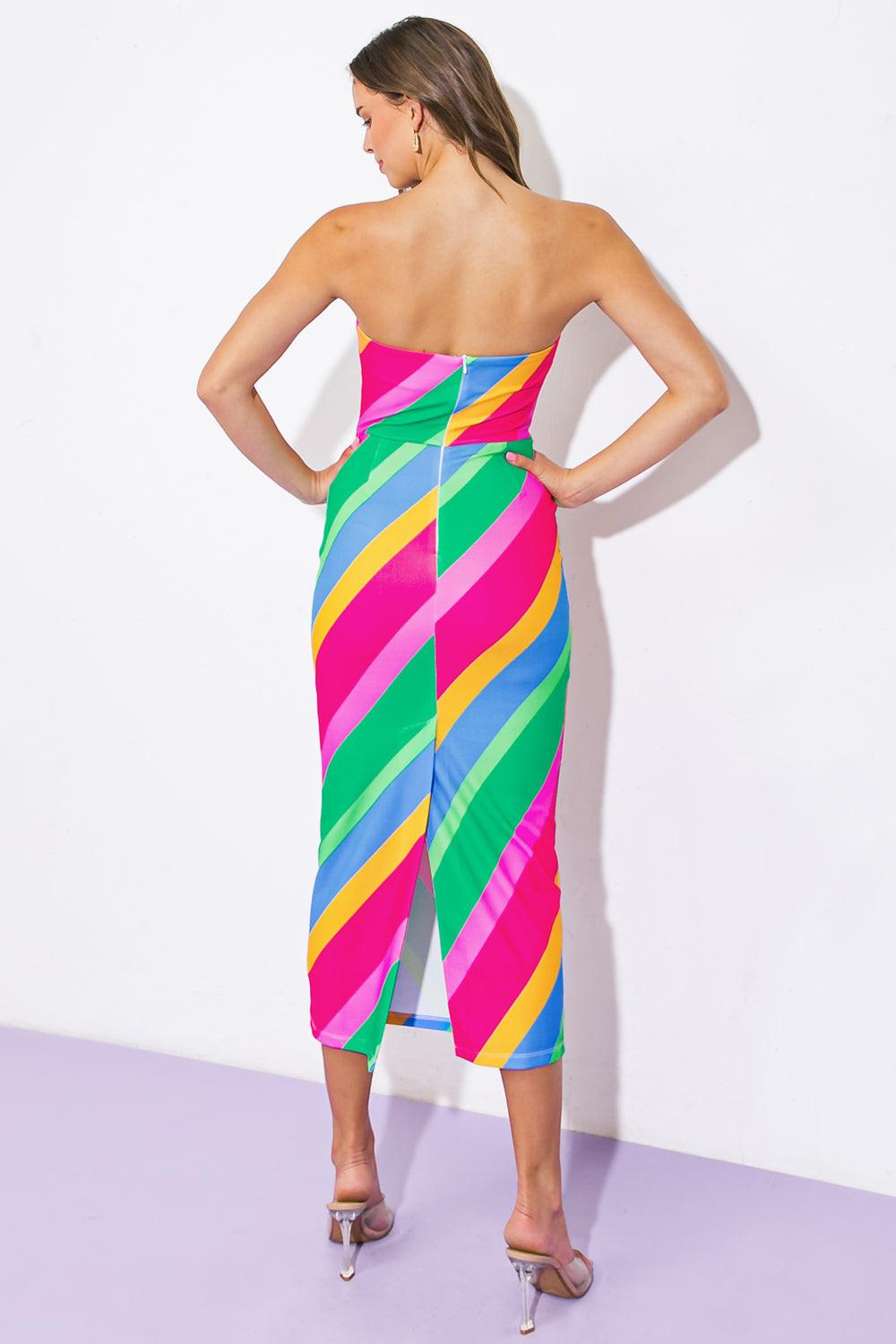 ALL OR NOTHING PONTI MIDI DRESS.