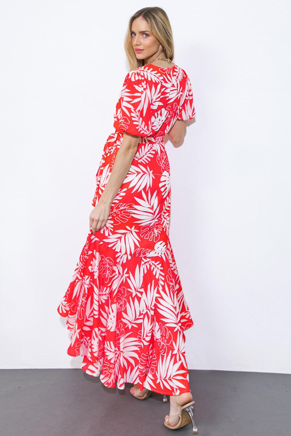 CRAZY IN LOVE WOVEN MIDI DRESS.