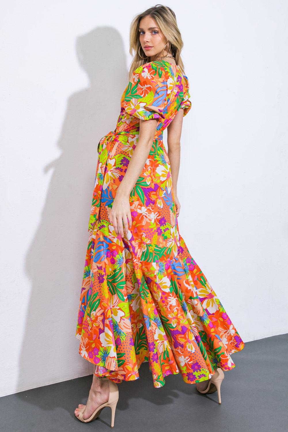 GARDEN OF LIFE WOVEN MIDI DRESS.
