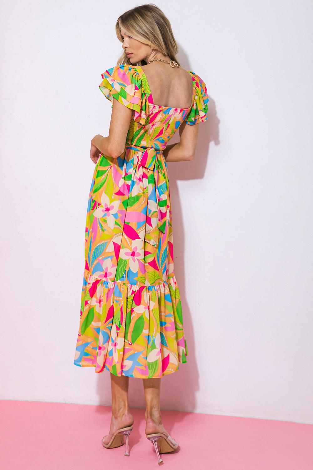 ROMANCE EDIT WOVEN MIDI DRESS Flying Tomato Spring Summer Floral