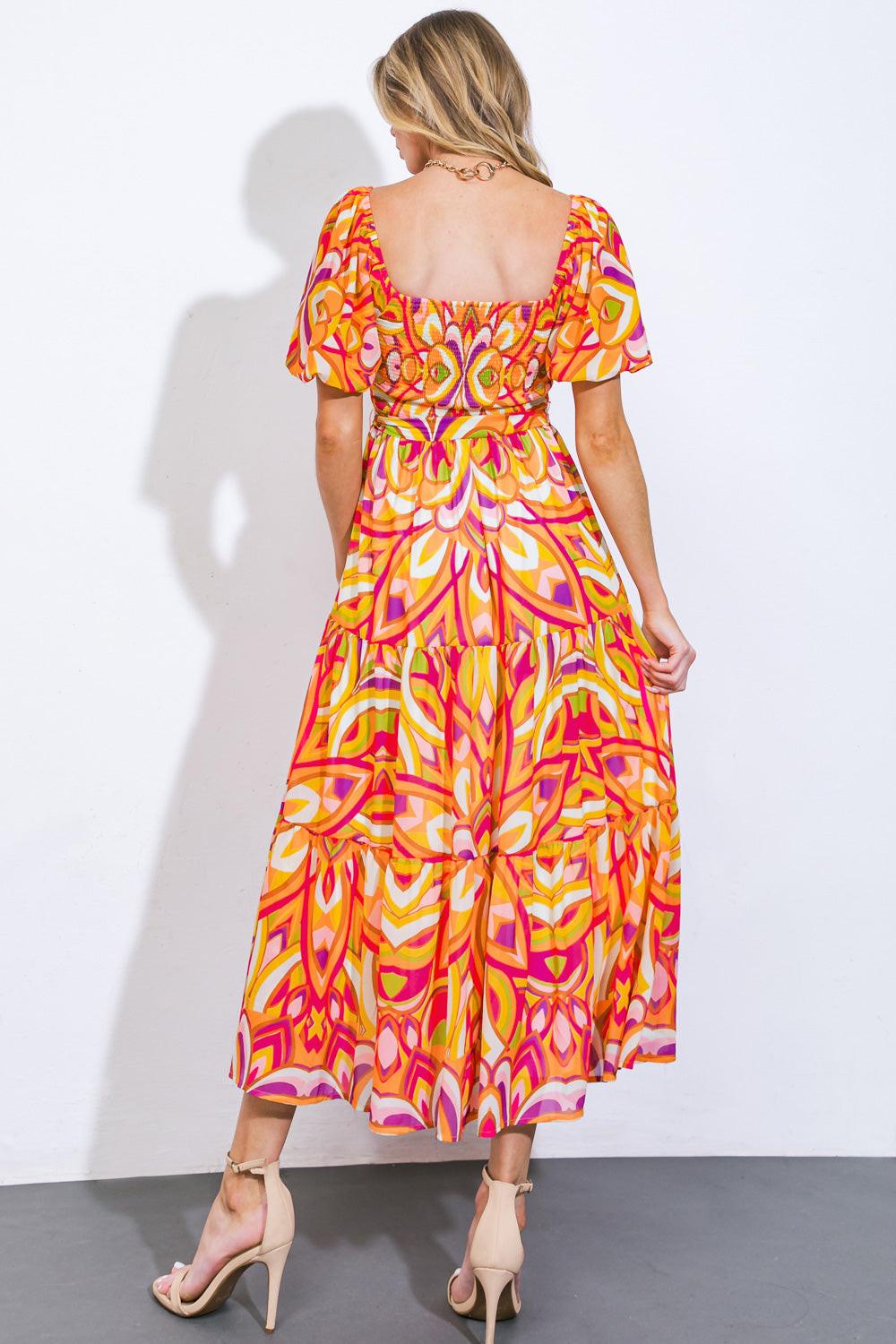 IT'S YOUR PLACE WOVEN MIDI DRESS.