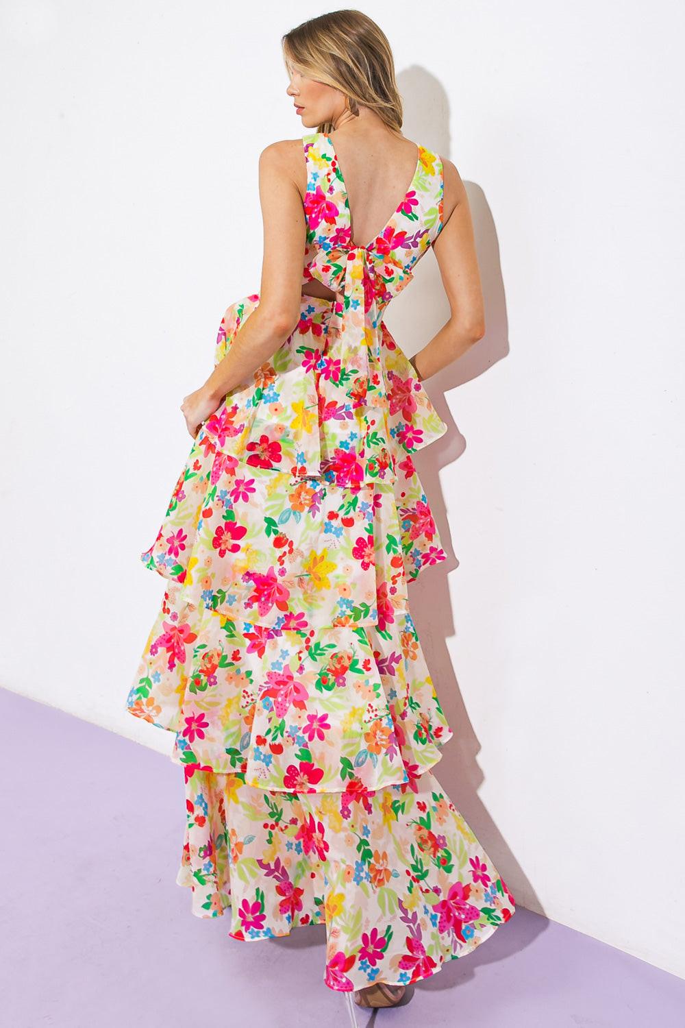 DEL REY HIGH RISE WOVEN MAXI DRESS.