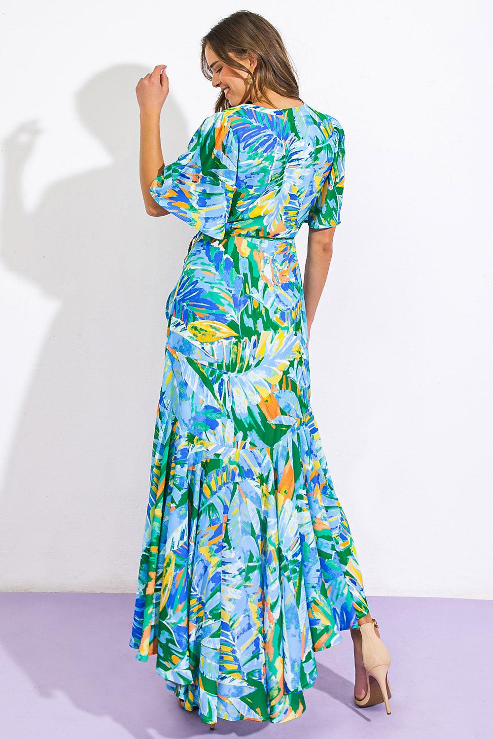 UNEXPECTED SURPRISE WOVEN HI-LO DRESS.