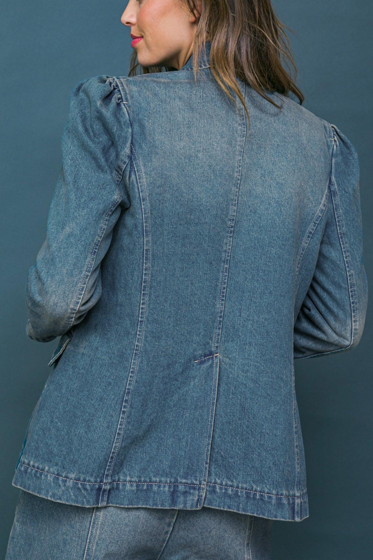 GIVE IT YOUR ALL DENIM BLAZER.