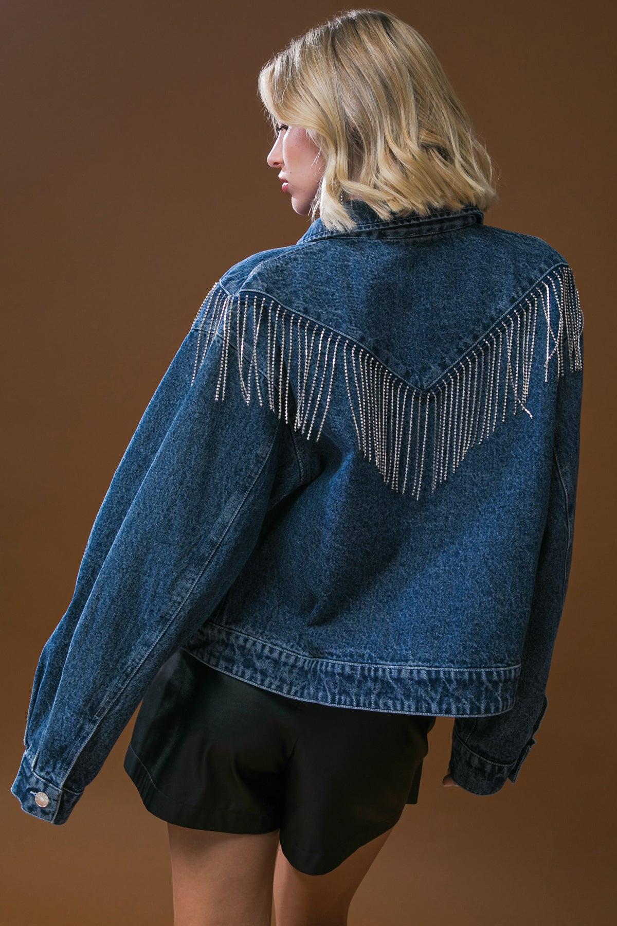 STUNNING EXCELLENCE WASHED DENIM JACKET.