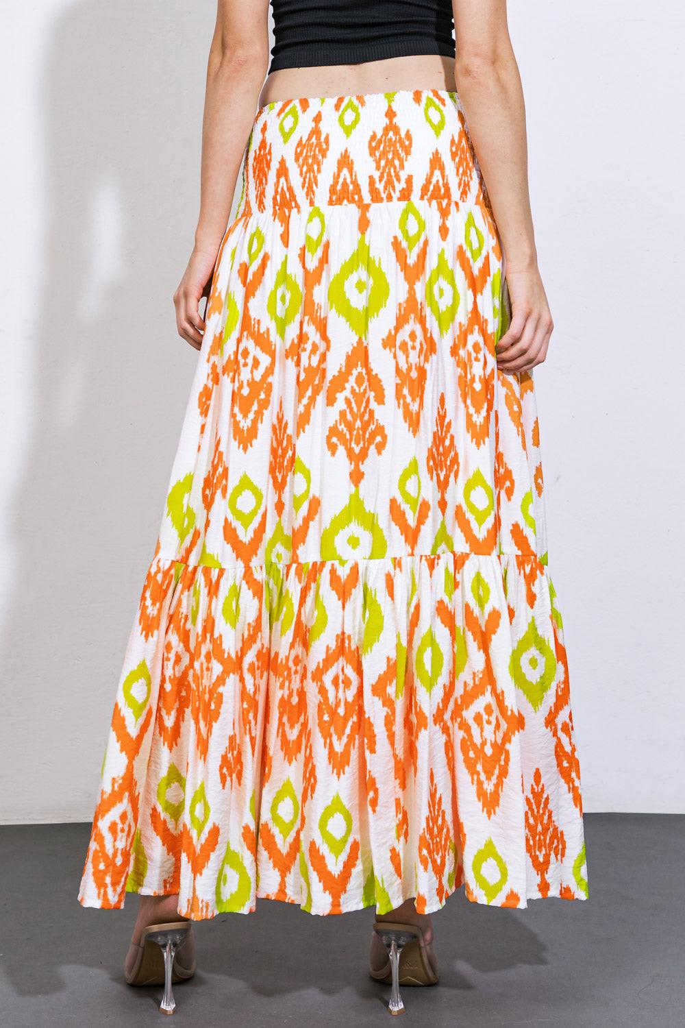 JUST FEELS RIGHT WOVEN MIDI SKIRT.