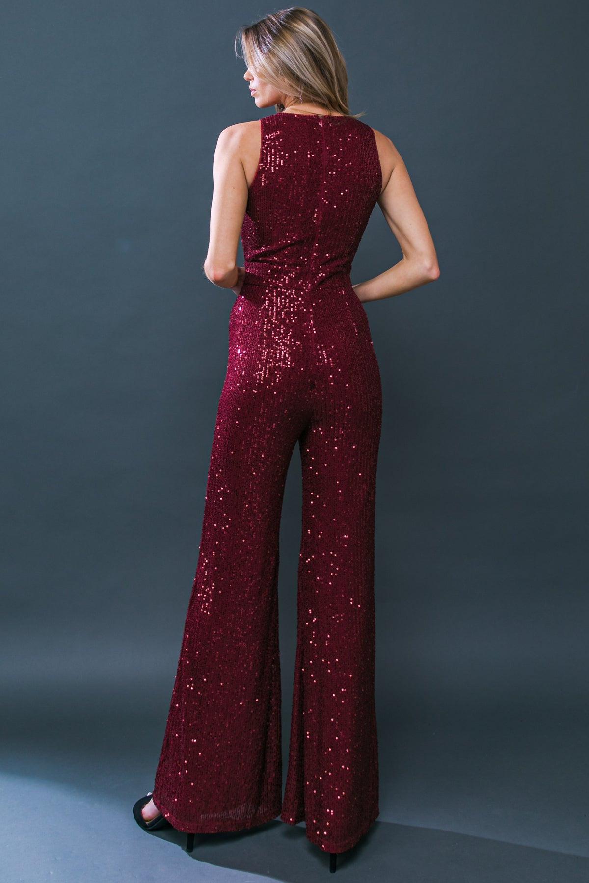 DIVINE WANDERINGS SEQUIN JUMPSUIT.