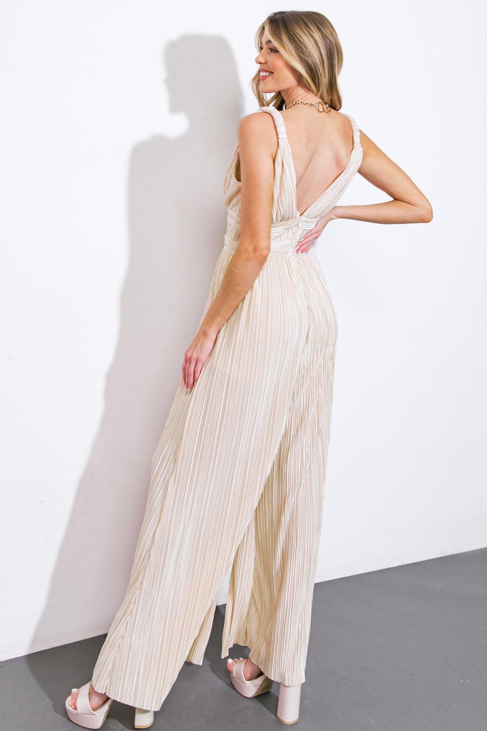 PURE AMBITION WOVEN JUMPSUIT.