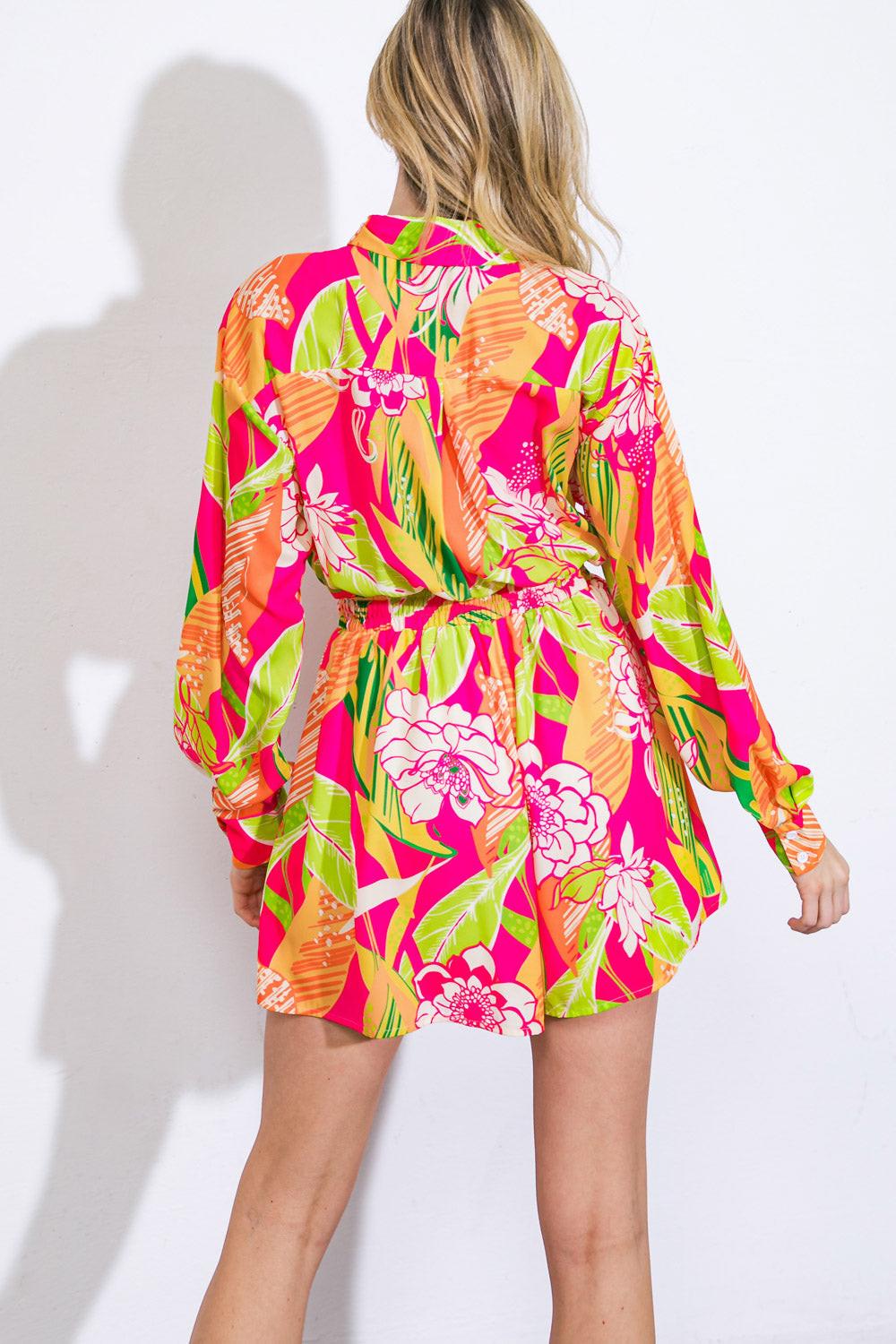 KEEPING YOU COMPANY WOVEN ROMPER.