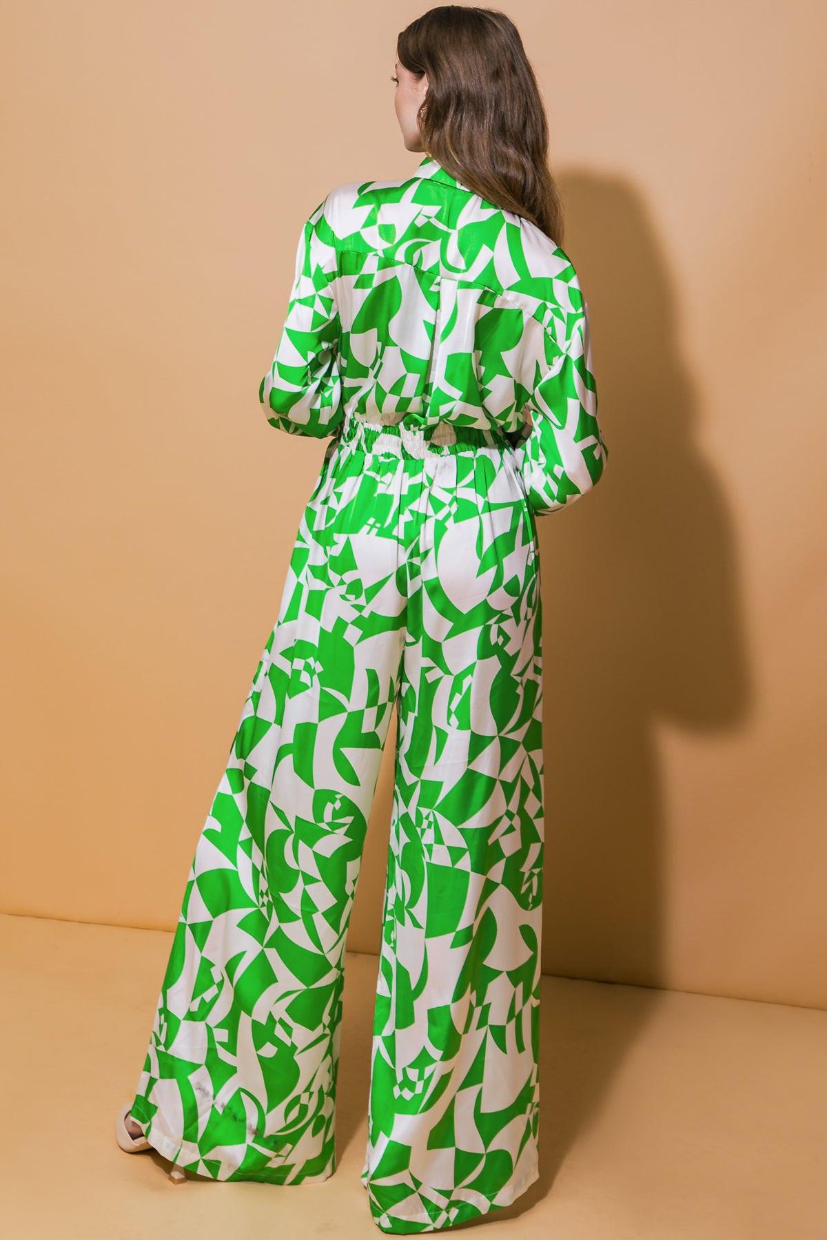 STYLISH IMPRESSION WOVEN JUMPSUIT.