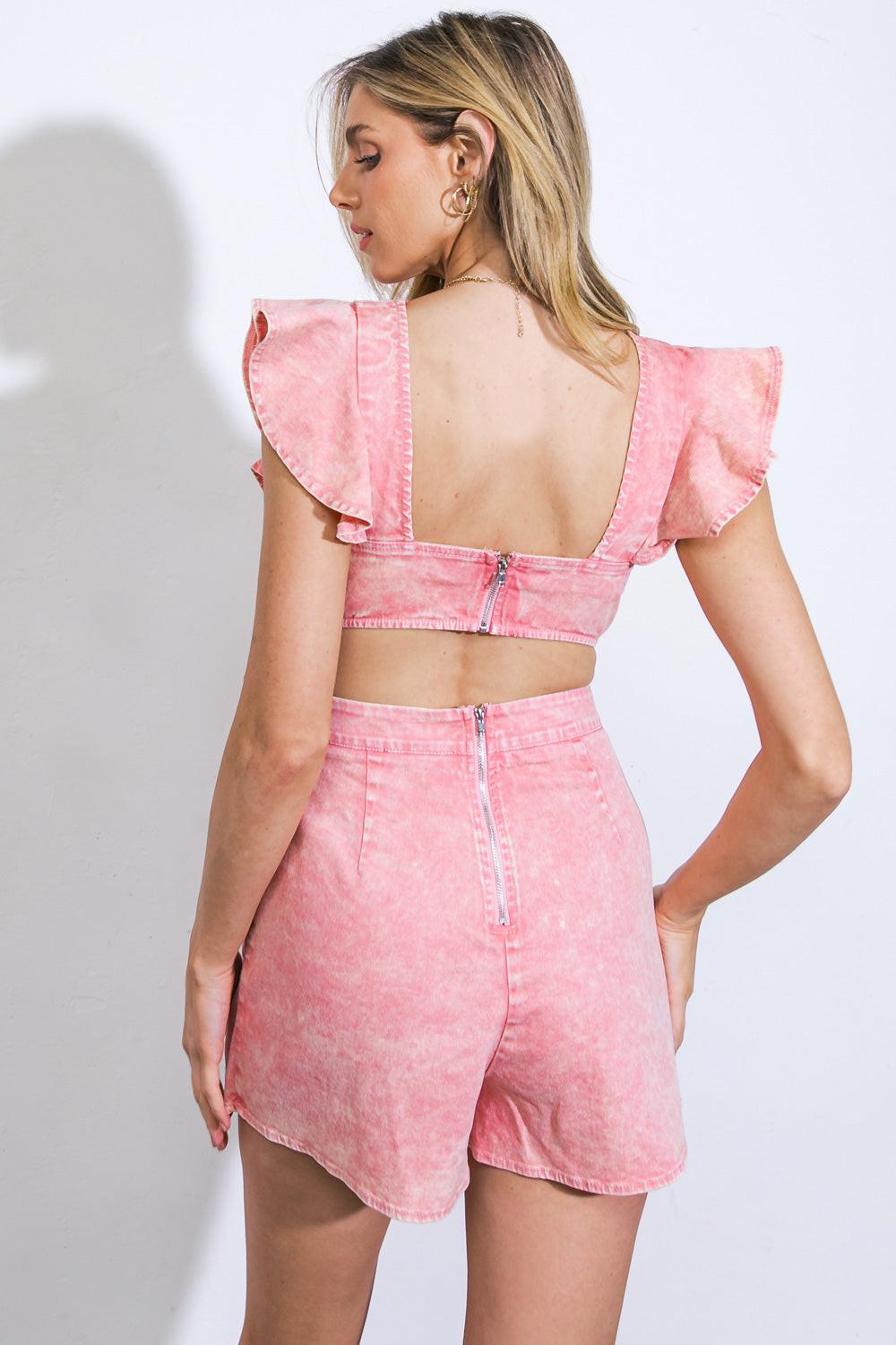 SIGHT OF SWEETNESS TWILL ROMPER.