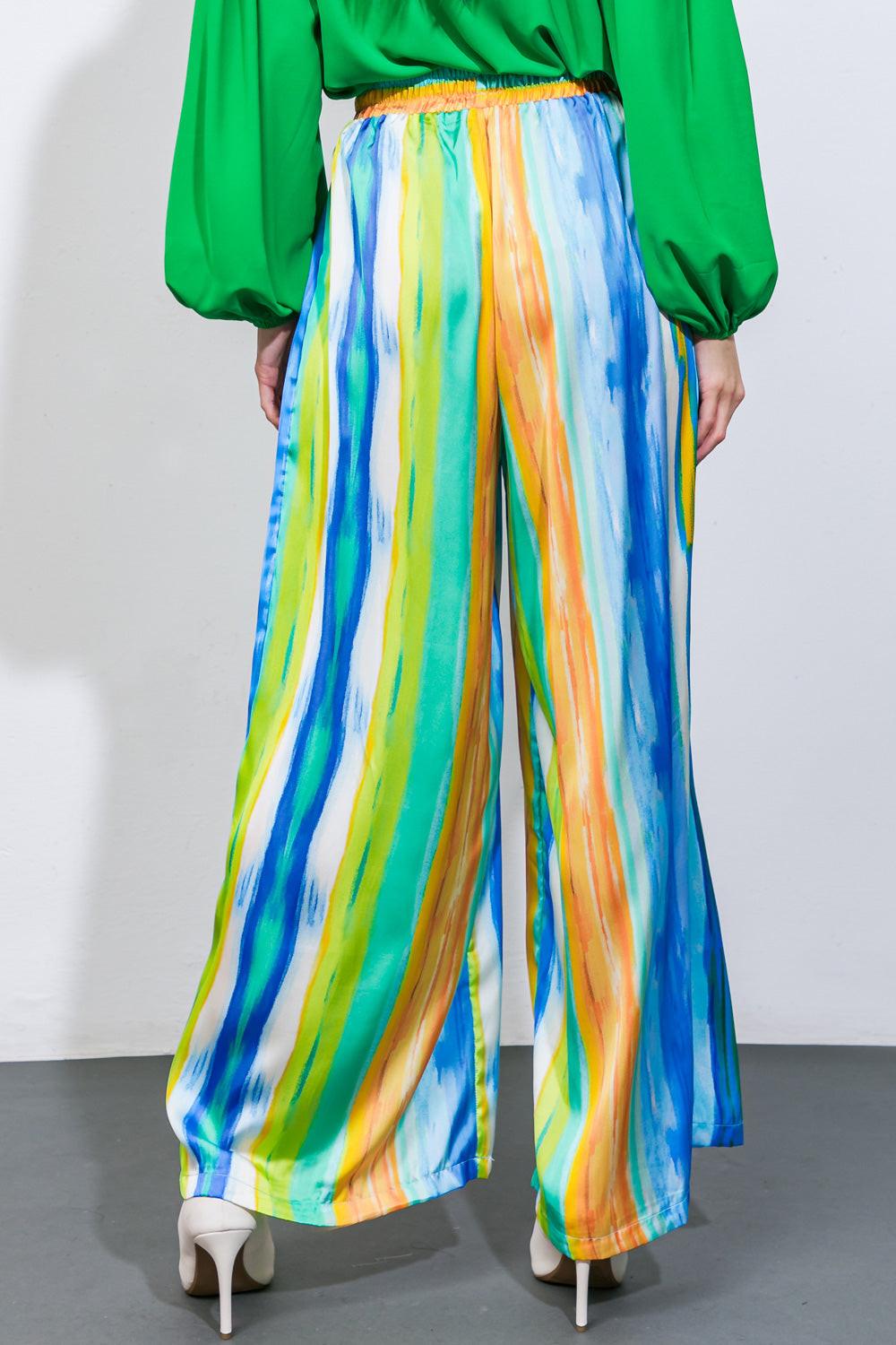 TAKE ME DANCING WOVEN SATIN PANTS.