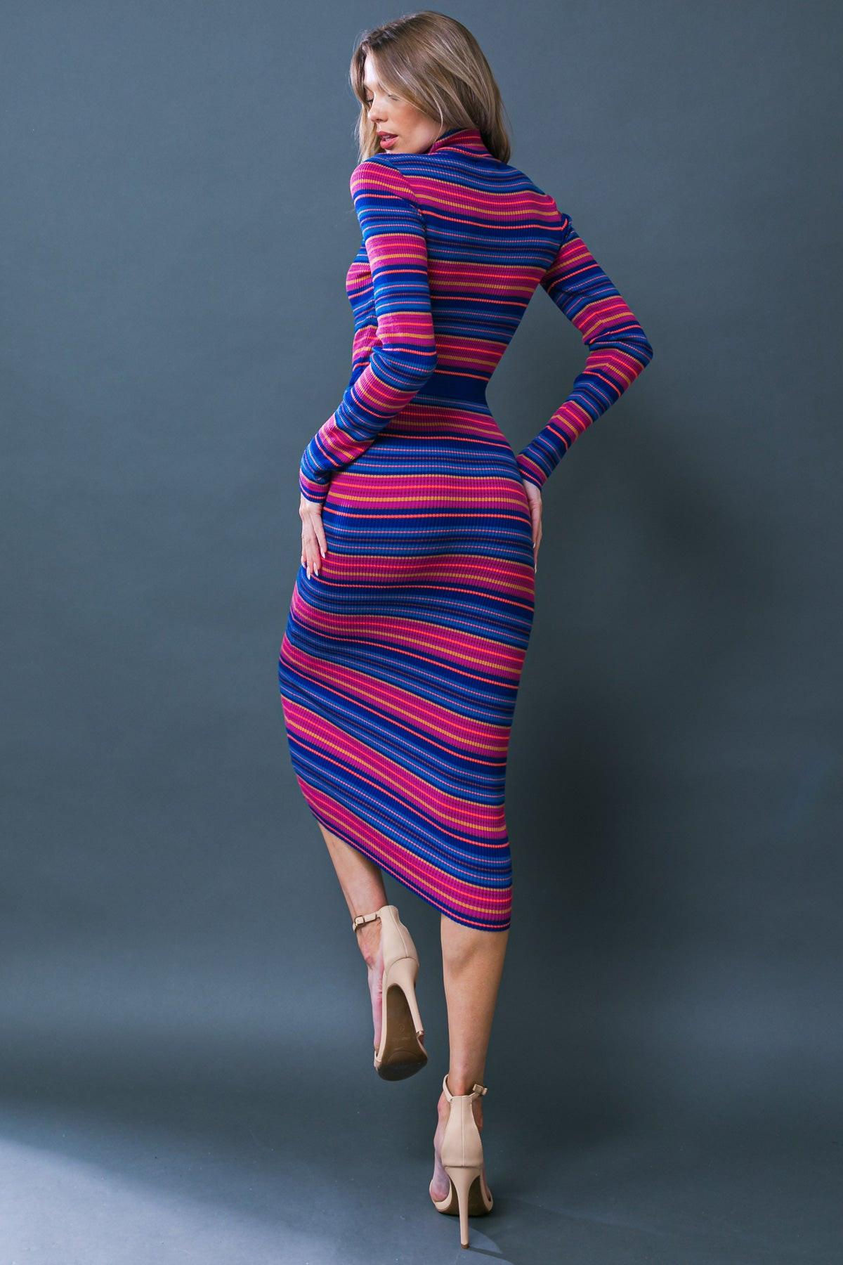 NOTEWORTHY SHINE SWEATER MIDI DRESS.