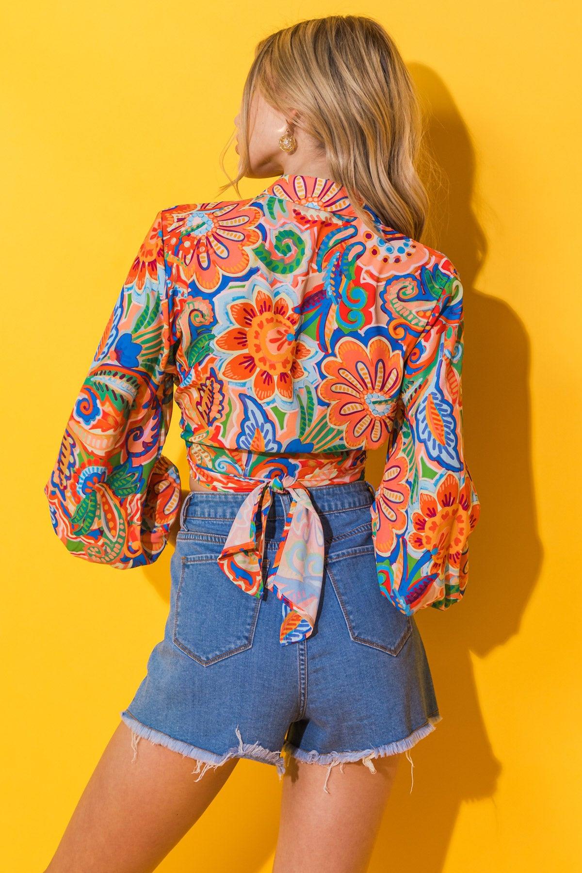 MY HAPPY PLACE WOVEN TOP.