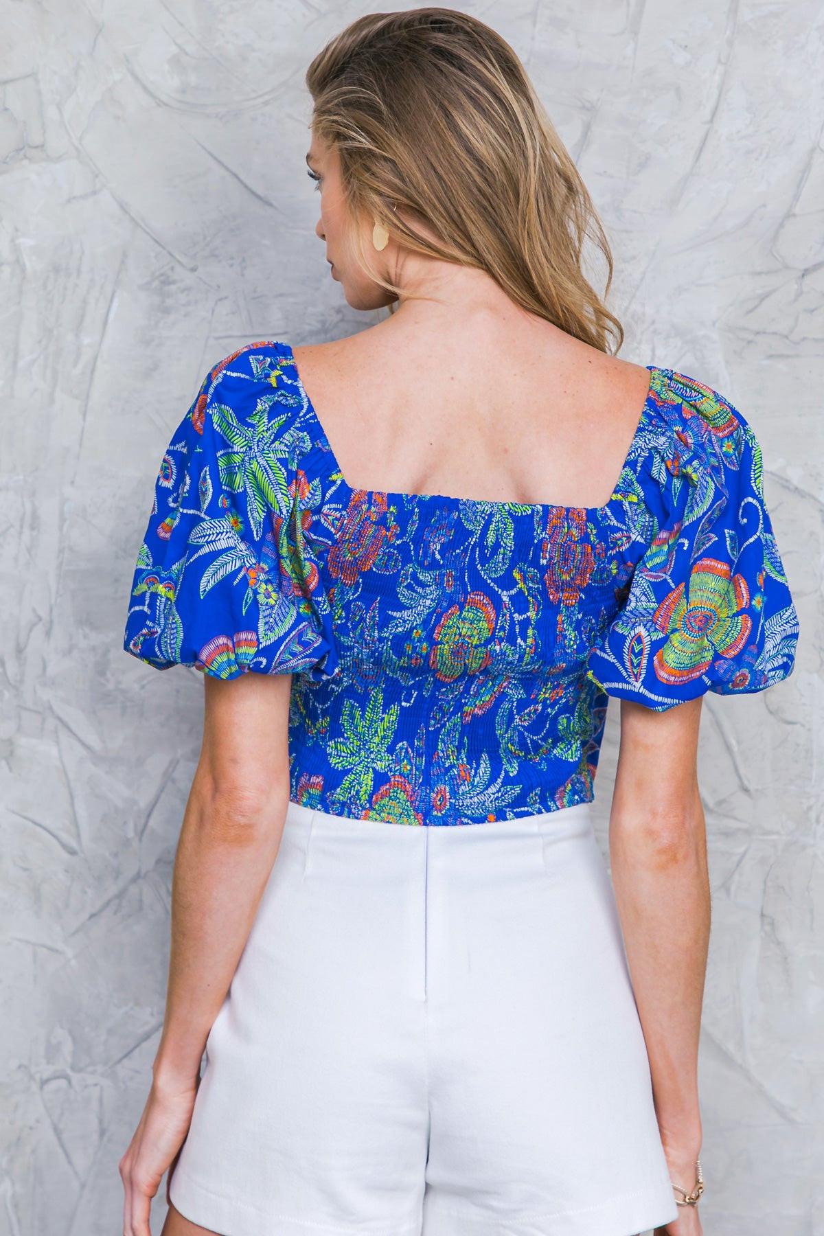 NO MATTER WHERE I GO WOVEN TOP.