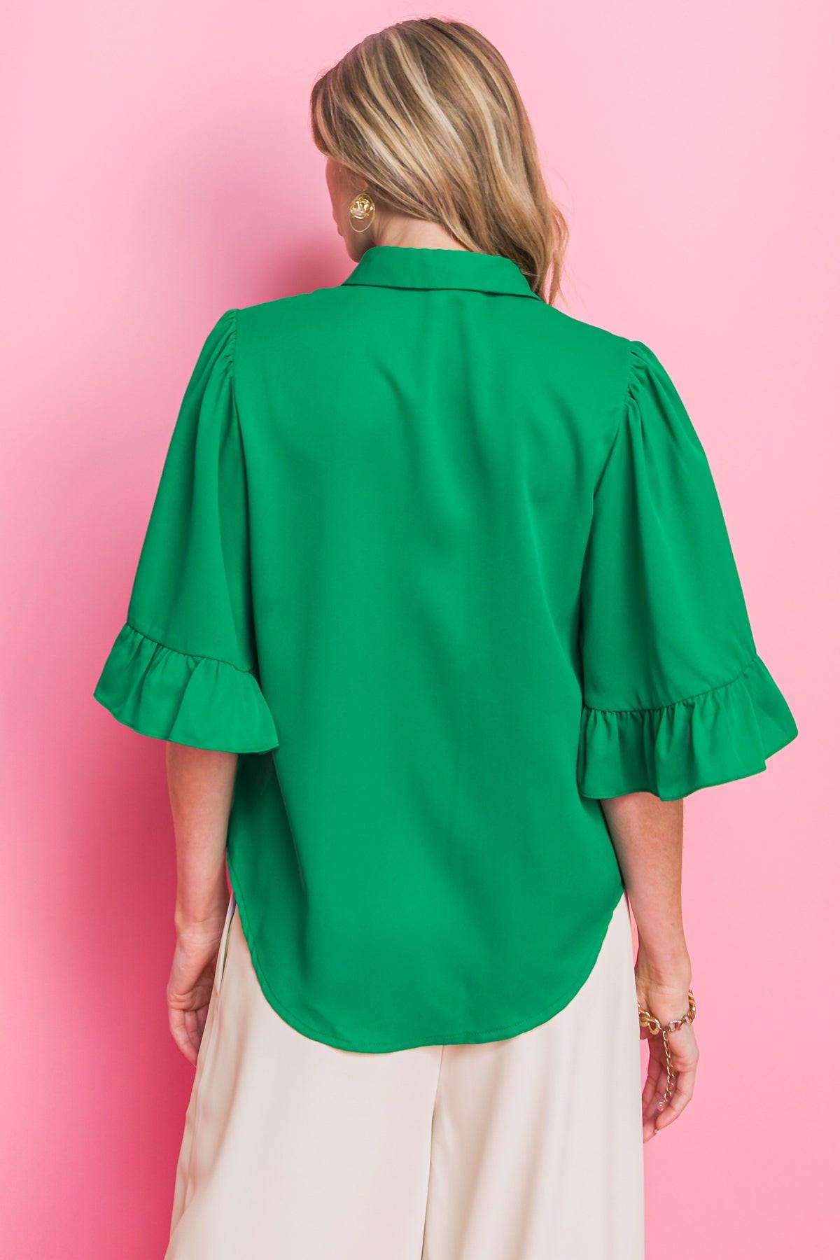 BACK TO BUSINESS WOVEN TOP.