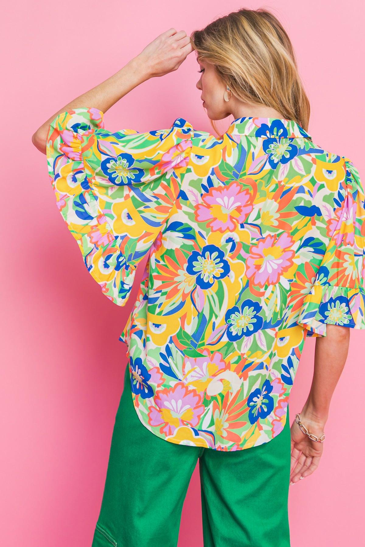 READY TO GET AWAY WOVEN TOP.