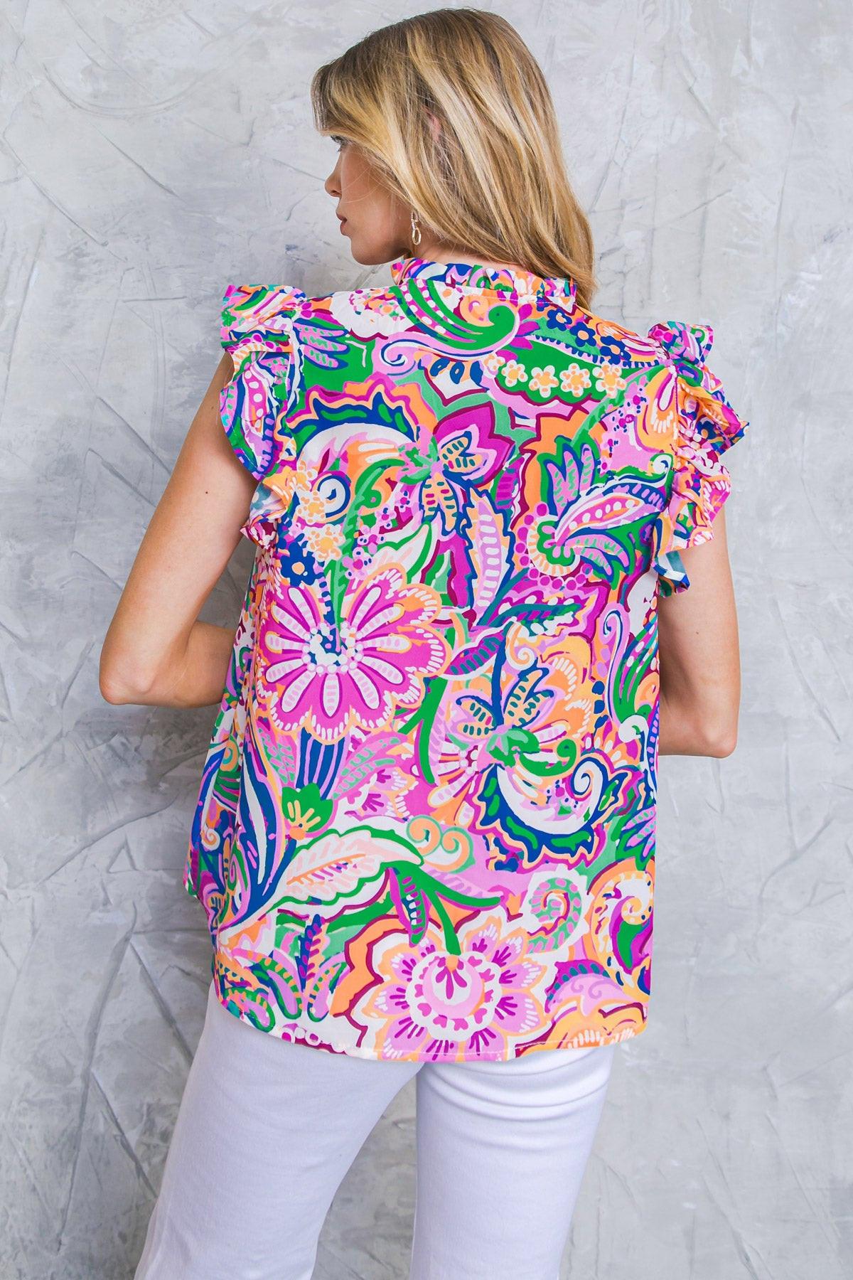 DAYTIME DREAMS WOVEN TOP.